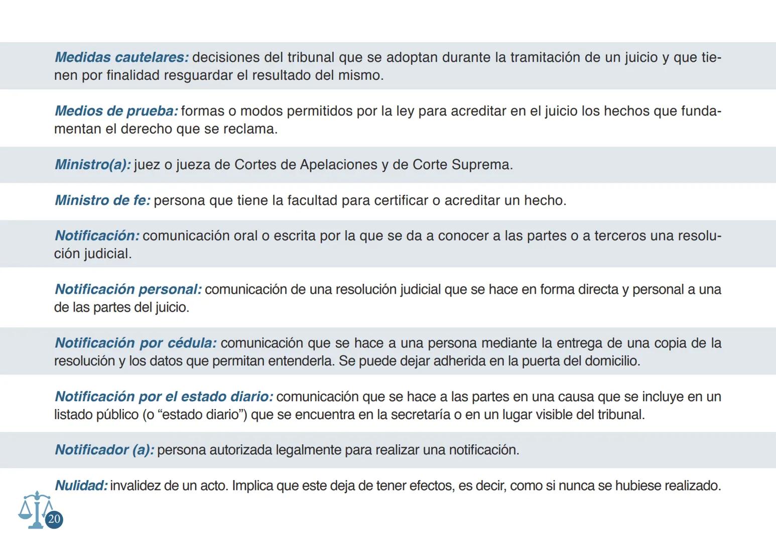 # GLOSARIO DE TÉRMINOS
## JURÍDICOS
COMISIÓN
LENGUAJE
CLARO
PODER JUDICIAL
REPUBLICA DE CHILE PODER JUDICIAL
REPUBLICA DE CHILE | COMISIÓ