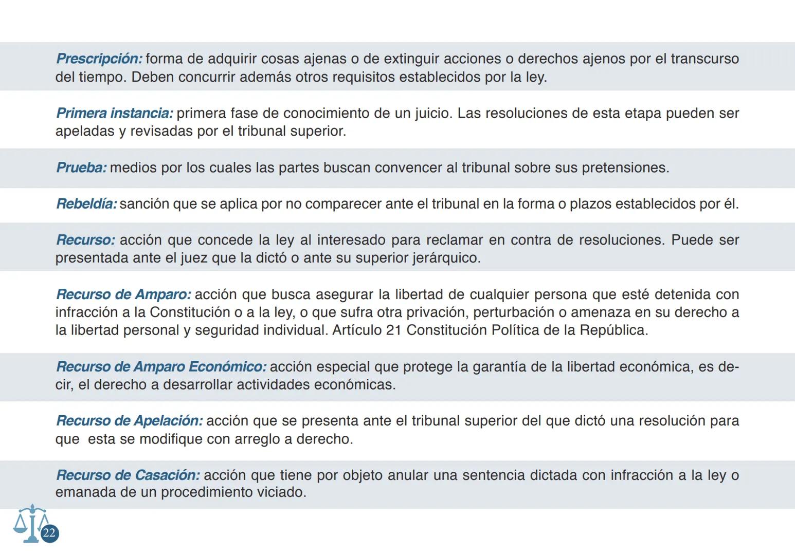 # GLOSARIO DE TÉRMINOS
## JURÍDICOS
COMISIÓN
LENGUAJE
CLARO
PODER JUDICIAL
REPUBLICA DE CHILE PODER JUDICIAL
REPUBLICA DE CHILE | COMISIÓ