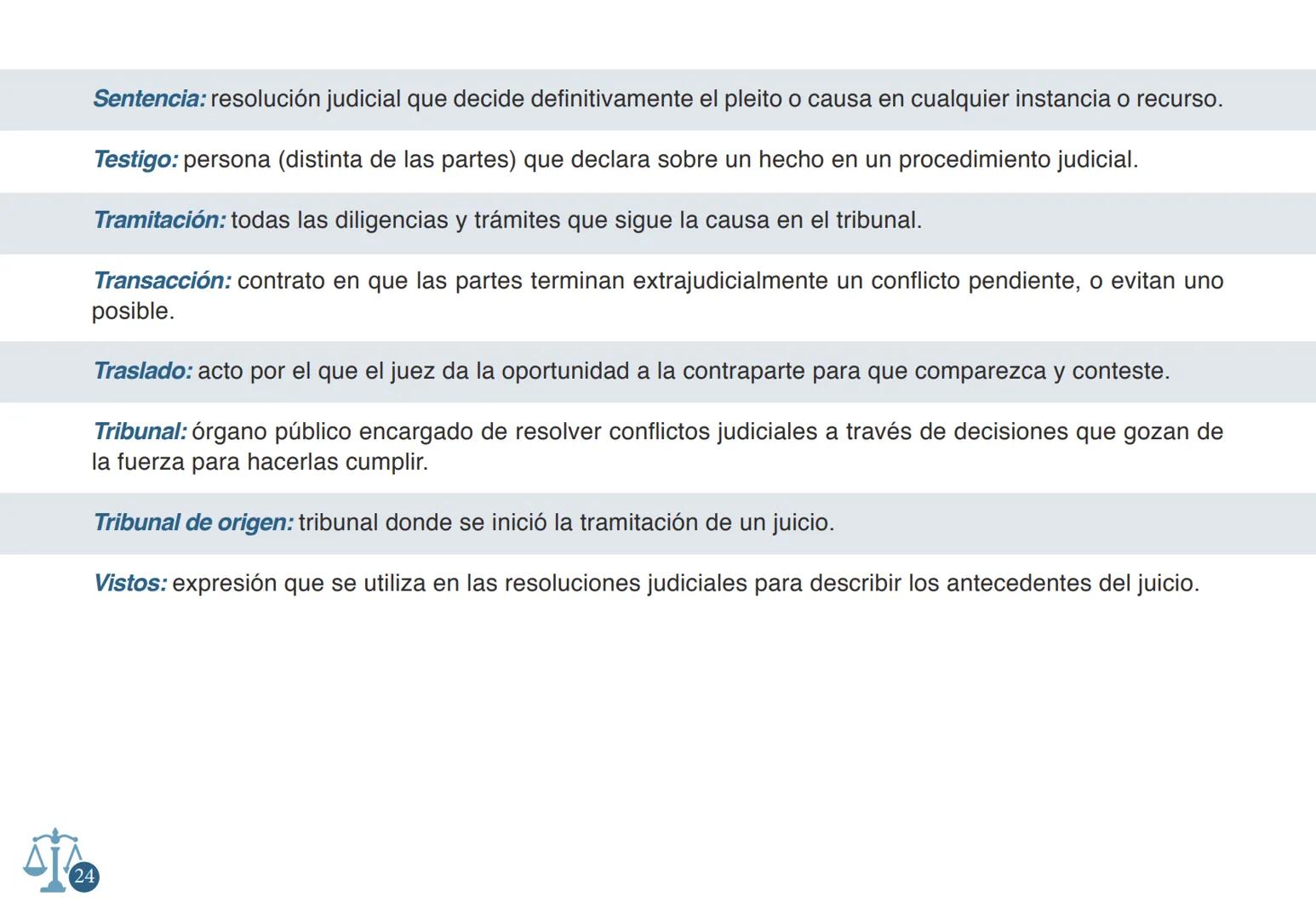 # GLOSARIO DE TÉRMINOS
## JURÍDICOS
COMISIÓN
LENGUAJE
CLARO
PODER JUDICIAL
REPUBLICA DE CHILE PODER JUDICIAL
REPUBLICA DE CHILE | COMISIÓ
