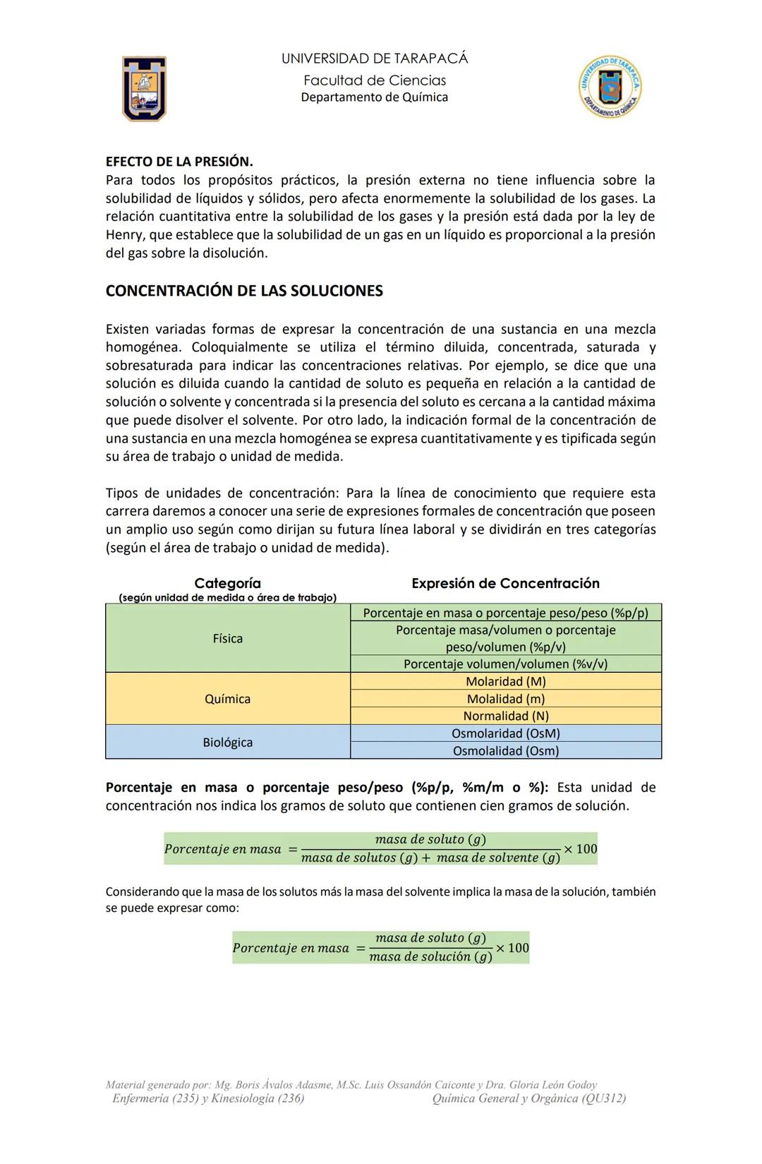 # UNIVERSIDAD DE TARAPACÁ
Facultad de Ciencias
Departamento de Química
Actividad de Laboratorio
N°2
Preparación y Propiedades de las
Disol