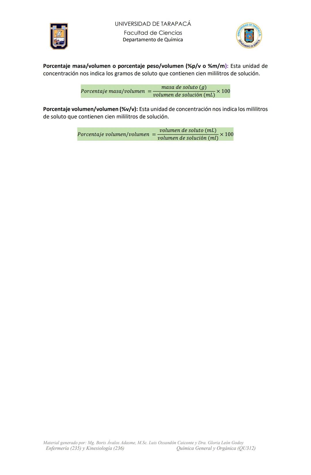 # UNIVERSIDAD DE TARAPACÁ
Facultad de Ciencias
Departamento de Química
Actividad de Laboratorio
N°2
Preparación y Propiedades de las
Disol