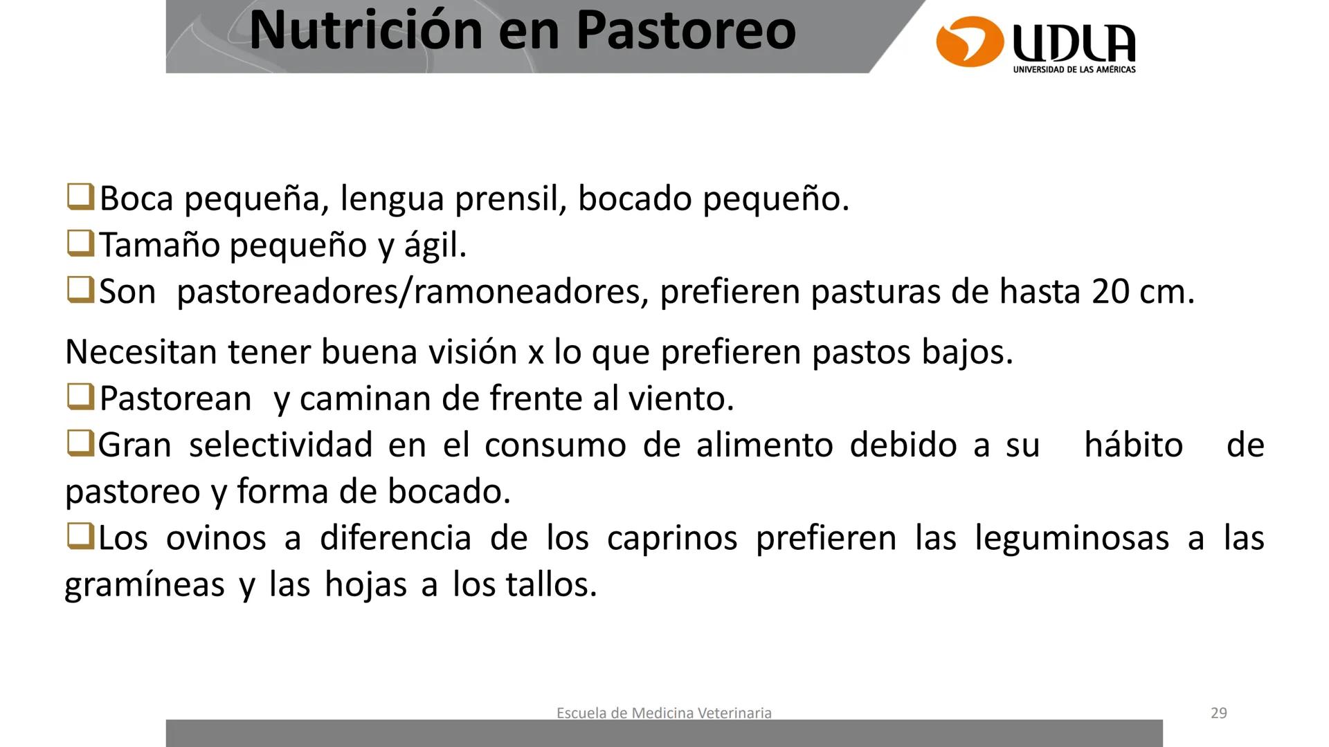 UDLA
UNIVERSIDAD DE LAS AMERICAS
Caracterización del Rebaño (Tipología,
Cronometría Dentaria y Condición Corporal)
Escuela de Medicina Ve