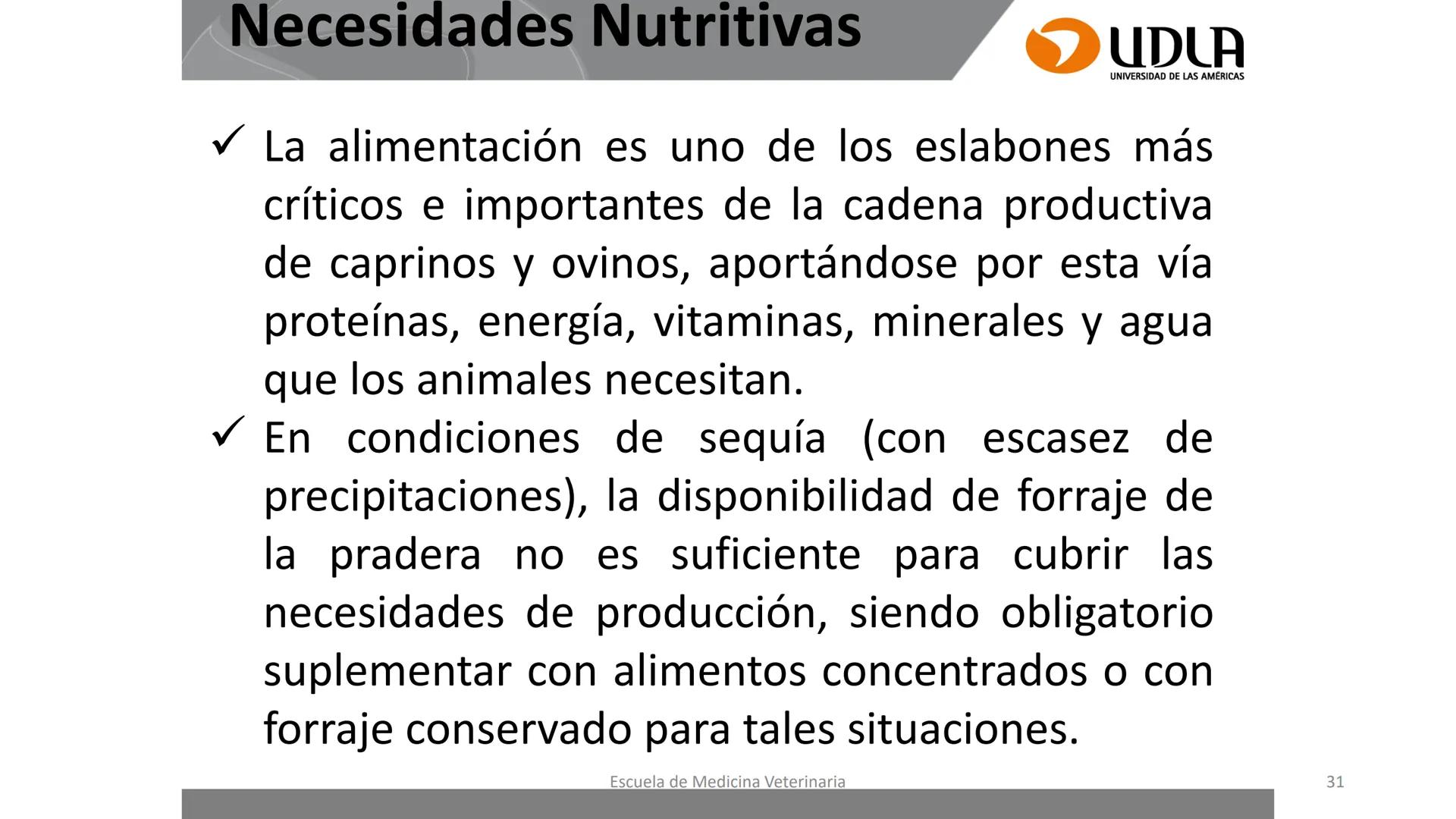 UDLA
UNIVERSIDAD DE LAS AMERICAS
Caracterización del Rebaño (Tipología,
Cronometría Dentaria y Condición Corporal)
Escuela de Medicina Ve