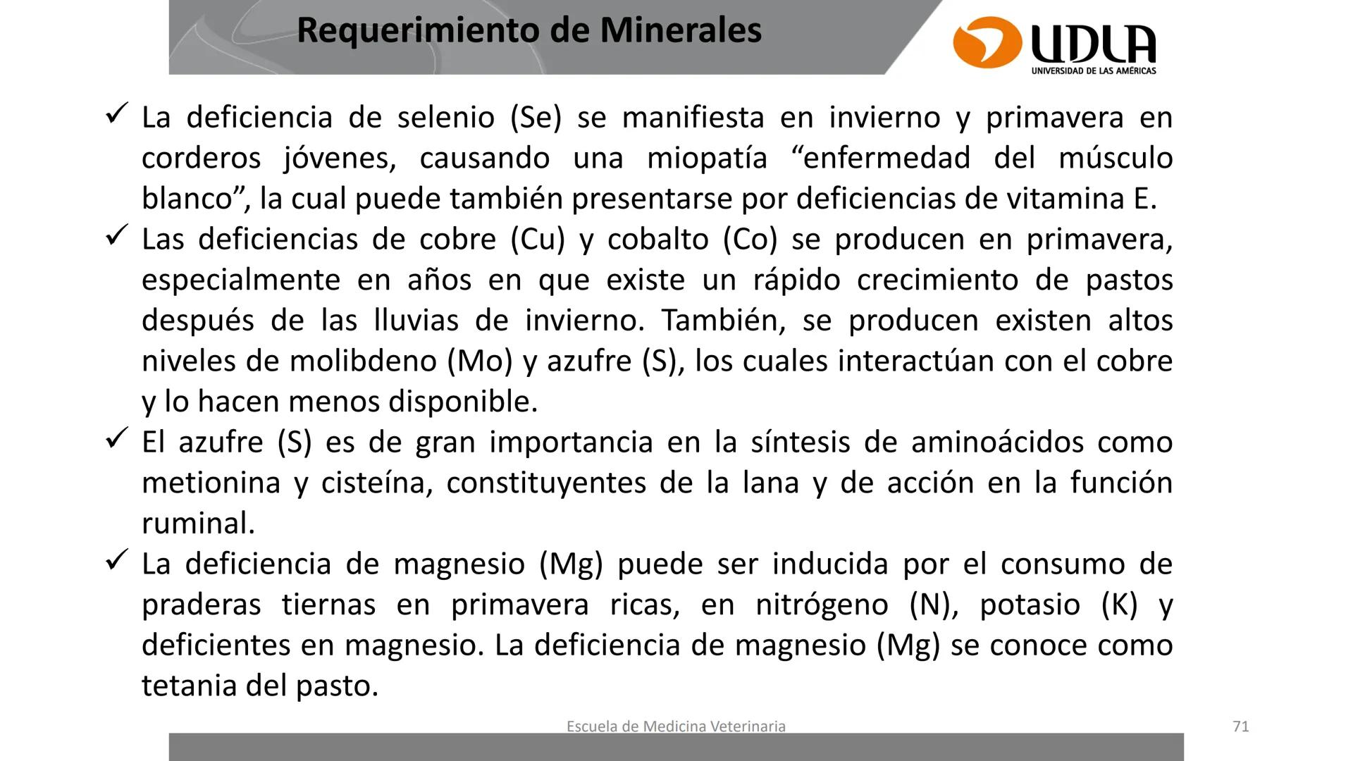 UDLA
UNIVERSIDAD DE LAS AMERICAS
Caracterización del Rebaño (Tipología,
Cronometría Dentaria y Condición Corporal)
Escuela de Medicina Ve