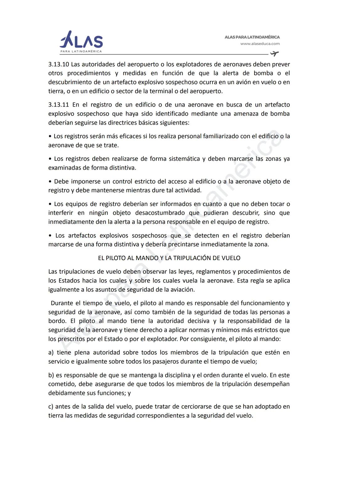 # ALAS
PAR
INOAMÉRICA
ALAS PARA LATINOAMÉRICA
www.alaseduca.com
SEGURIDAD CONTRA LOS ACTOS DE INTERFERENCIA ILÍCITA
AVSEC
La Organizació