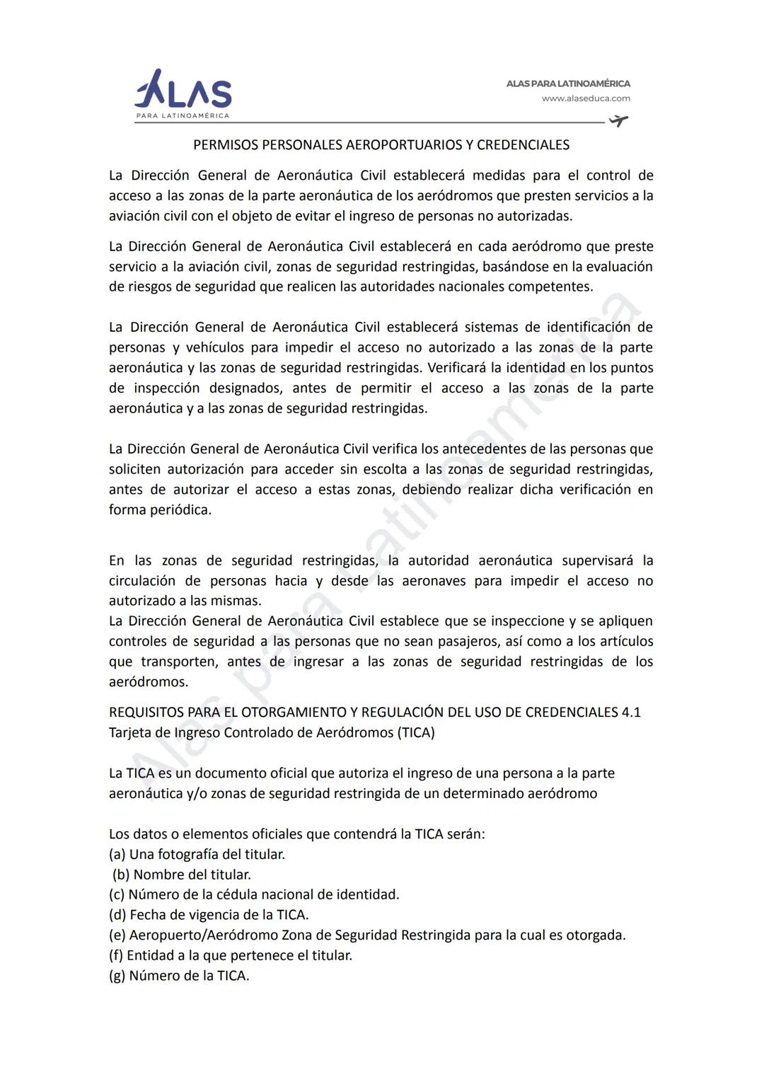 # ALAS
PAR
INOAMÉRICA
ALAS PARA LATINOAMÉRICA
www.alaseduca.com
SEGURIDAD CONTRA LOS ACTOS DE INTERFERENCIA ILÍCITA
AVSEC
La Organizació