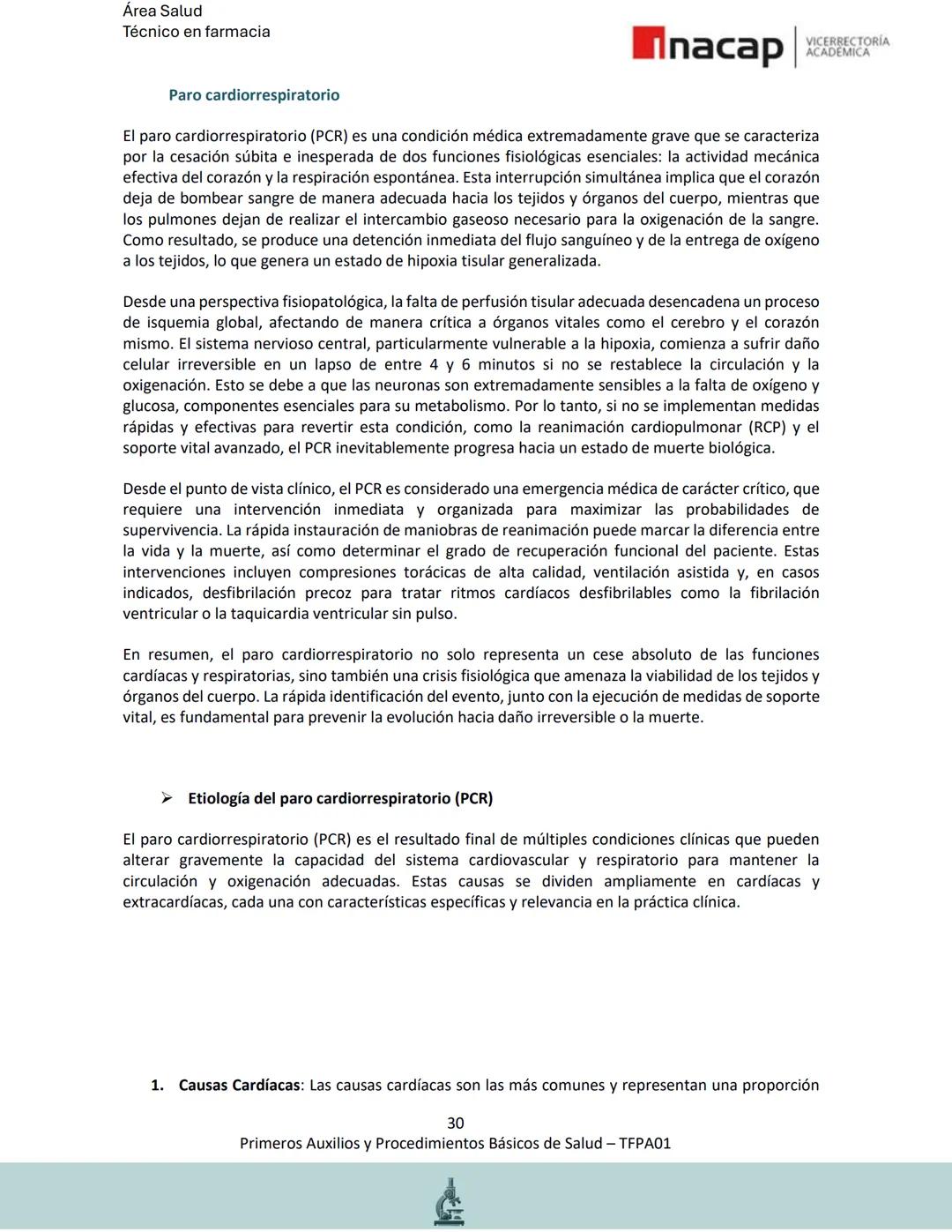 # Área Salud
Carrera Técnico en Farmacia
# Inacap VICERRECTORÍA
ACADEMICA
H
8
# MANUAL ESTUDIANTE
Primeros Auxilios y
Procedimientos Bási