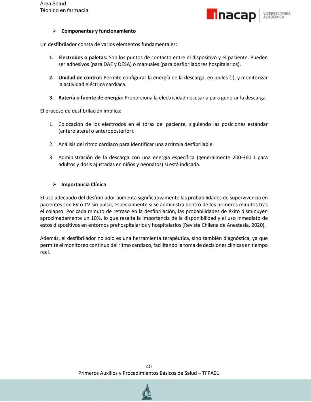 # Área Salud
Carrera Técnico en Farmacia
# Inacap VICERRECTORÍA
ACADEMICA
H
8
# MANUAL ESTUDIANTE
Primeros Auxilios y
Procedimientos Bási
