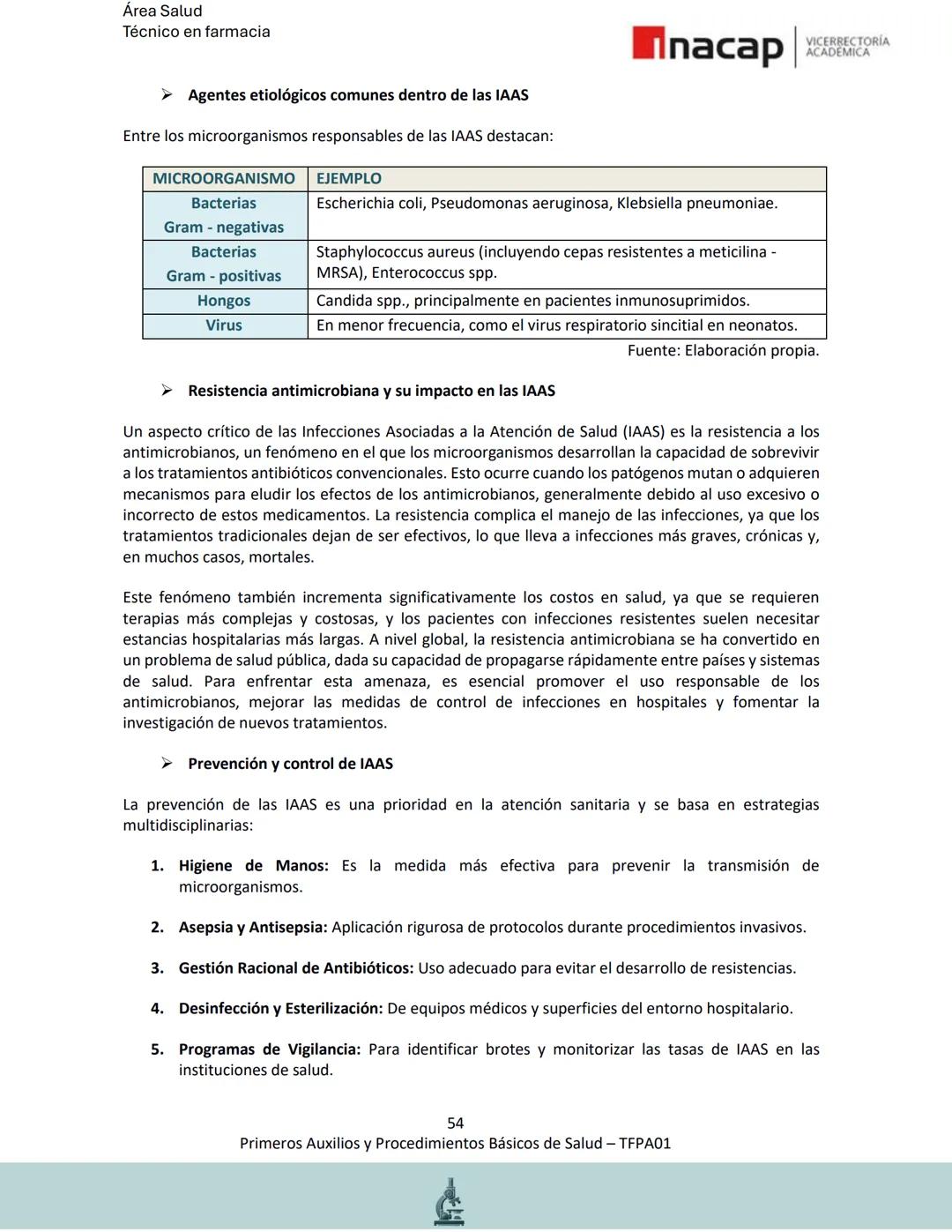 # Área Salud
Carrera Técnico en Farmacia
# Inacap VICERRECTORÍA
ACADEMICA
H
8
# MANUAL ESTUDIANTE
Primeros Auxilios y
Procedimientos Bási