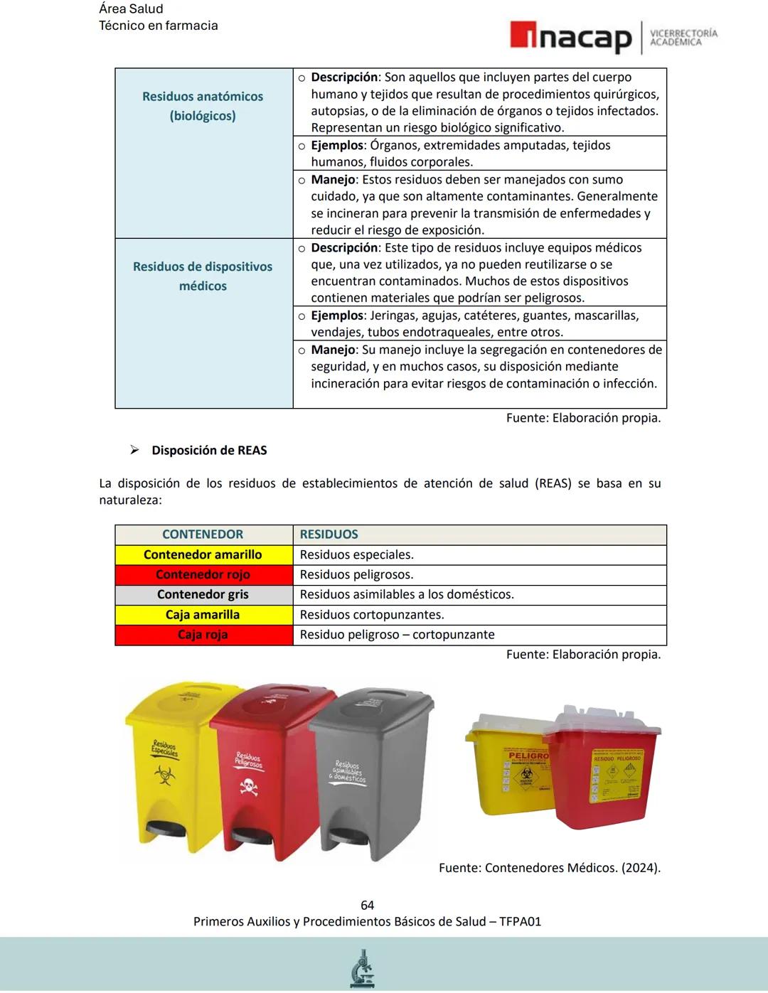 # Área Salud
Carrera Técnico en Farmacia
# Inacap VICERRECTORÍA
ACADEMICA
H
8
# MANUAL ESTUDIANTE
Primeros Auxilios y
Procedimientos Bási