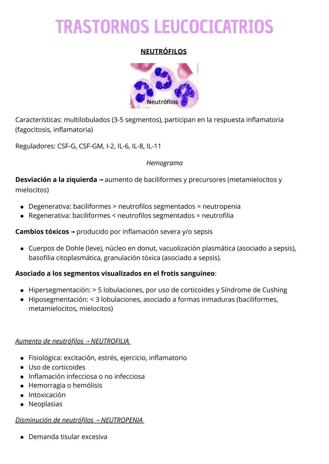 # TRASTORNOS LEUCOCICATRIOS
## NEUTRÓFILOS
<img src="neutrofilos_image.png" alt="Neutrofilos image">
Características: multilobulados (3-5