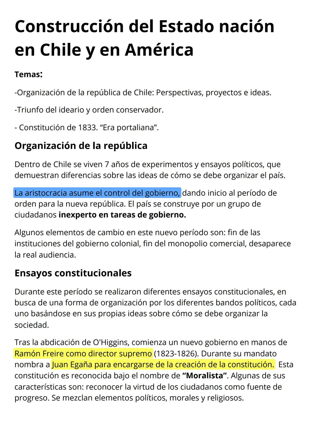 Construcción del Estado nación en Chile