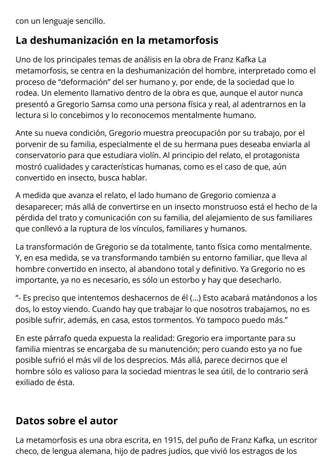 # La Metamorfosis
Franz Kafka
"La Metamorfosis" de Franz Kafka es una novela que narra la transformación de
Gregorio Samsa, un joven emple