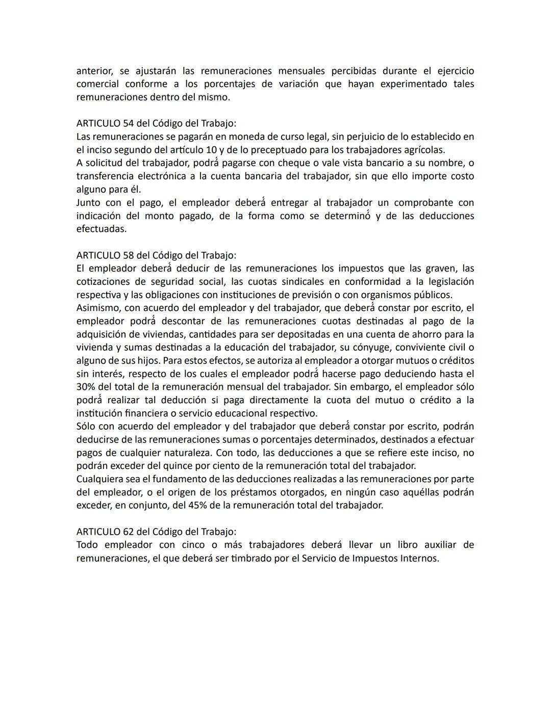 REMUNERACIONES
ARTICULO 7 del Código del Trabajo:
Contrato individual de trabajo es una convención por la cual el empleador y el trabajador