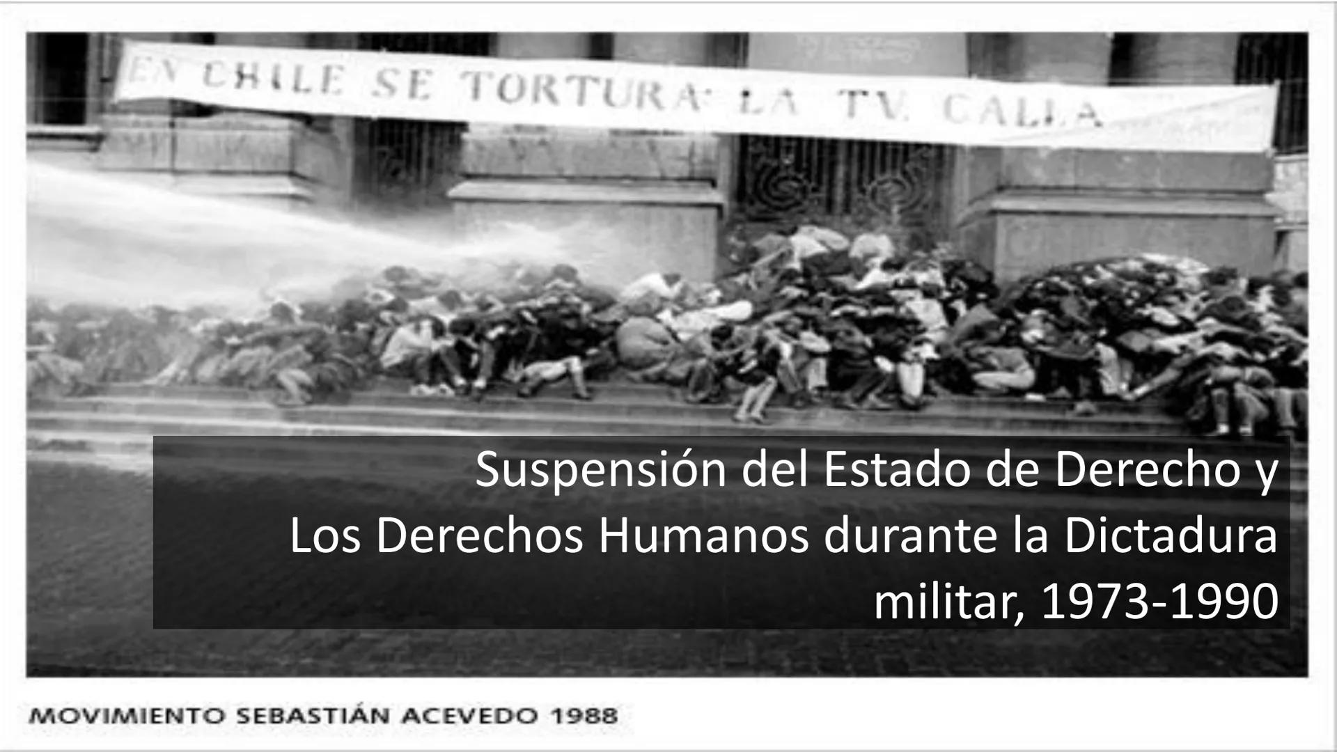 # LA DICTADURA MILITAR OBJETIVO:
OBJETIVO: Caracterizar los principales rasgos del golpe de Estado
y de la dictadura militar en Chile, inclu