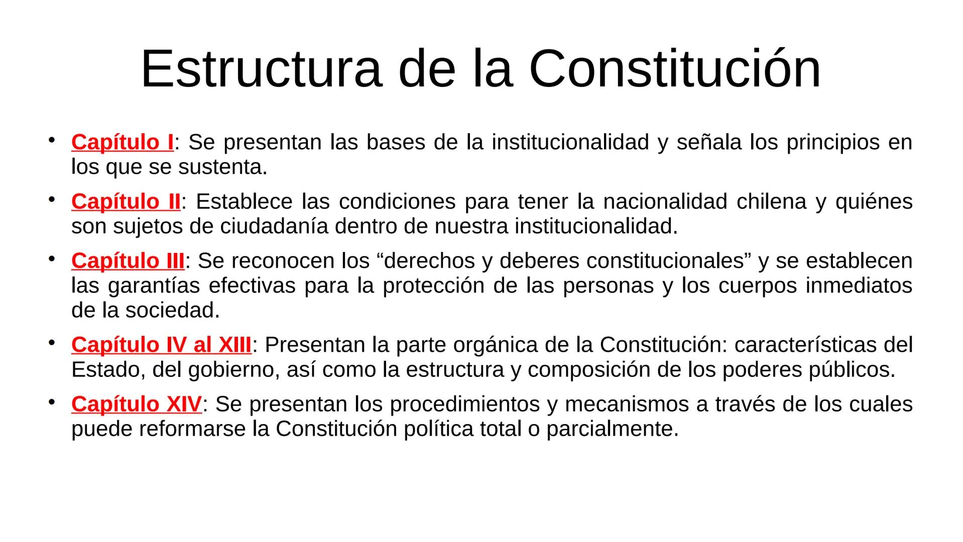 CONSTITUCIÓN CHILE
Objetivo: Identificar instituciones de control y
fiscalización del sistema administrativo en Chile “Las Normas y el Derec