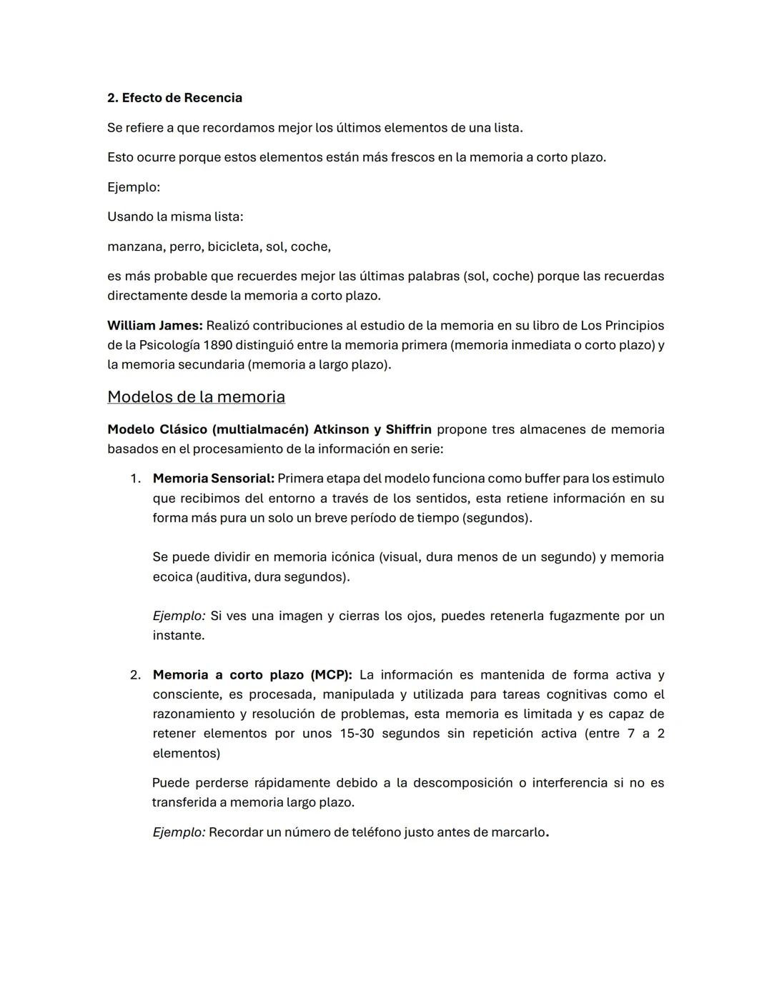 Resumen Procesos Psicológicos N2
Definición de memoria: es la capacidad de adquirir, almacenar y recuperar información.
* En el aprendizaje