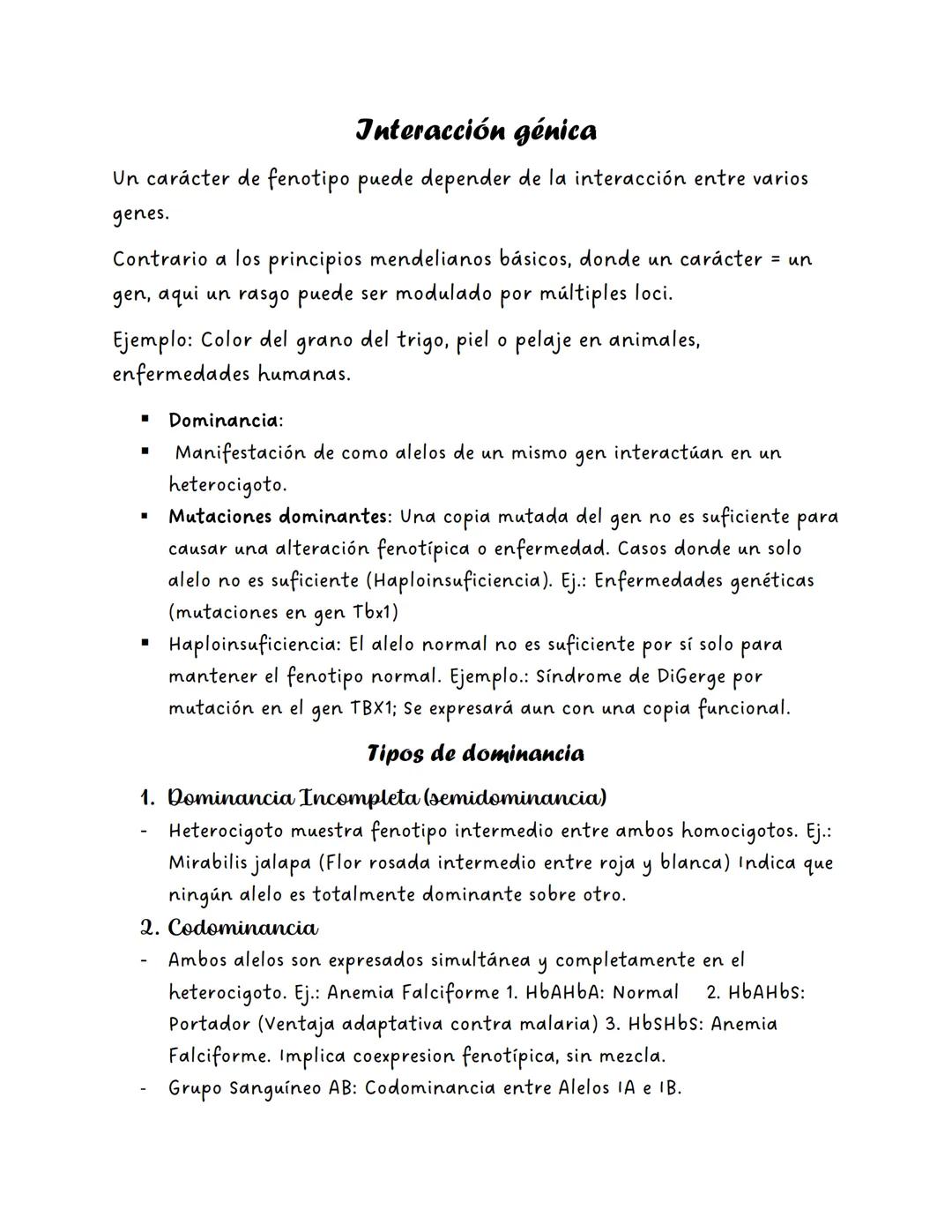 Interacción Génica