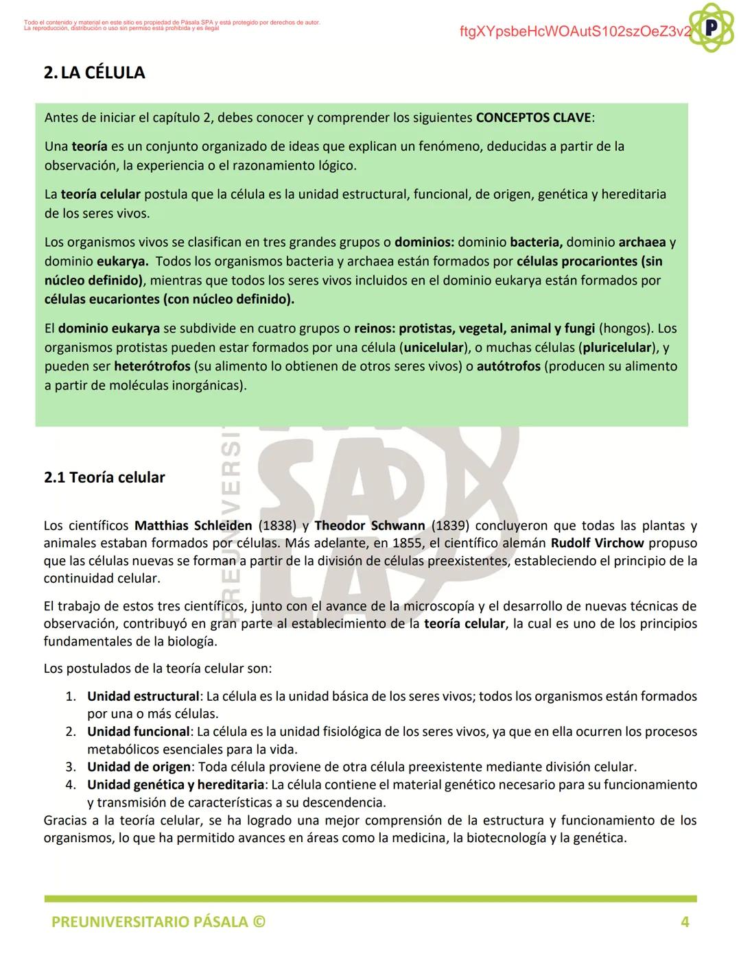 PREUNIVERSITARIO
TEORÍA
BIOLOGÍA
EJE: ORGANIZACIÓN, ESTRUCTURA Y ACTIVIDAD CELULAR
TEMA: BIOLOGÍA CELULAR
PA
LA
ftgXYpsbeHcWOAutS102szOeZ3v2