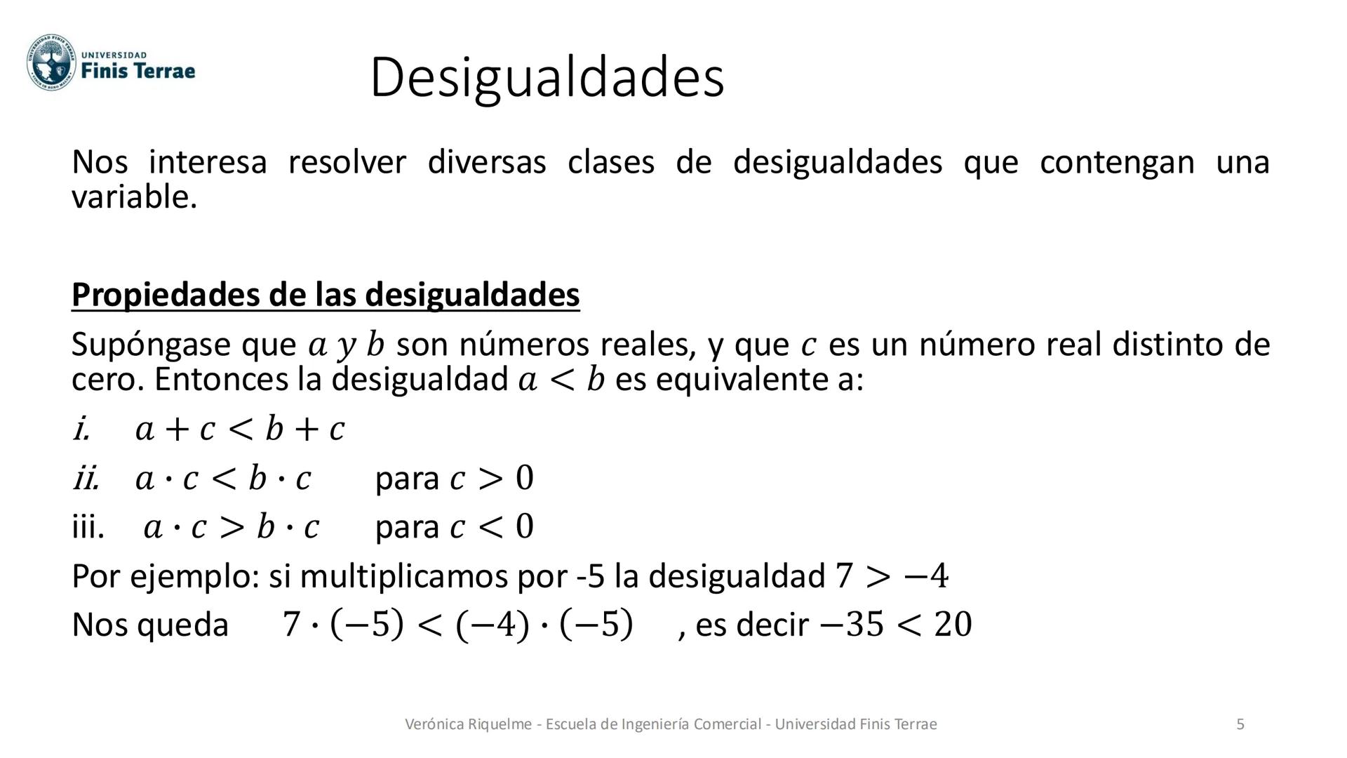 # Apunte Docente
# Fundamentos Matemáticos
Conjuntos e intervalos.
Desigualdades lineales.
Verónica Riquelme - Escuela de Ingeniería Come