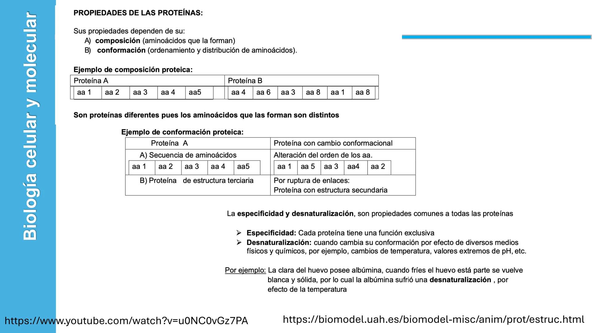 Objetivo: Describir la estructura de las proteínas y analizar la función de las proteínas.
# PROTEÍNAS
Unidad 2 Estudiando la versatilida