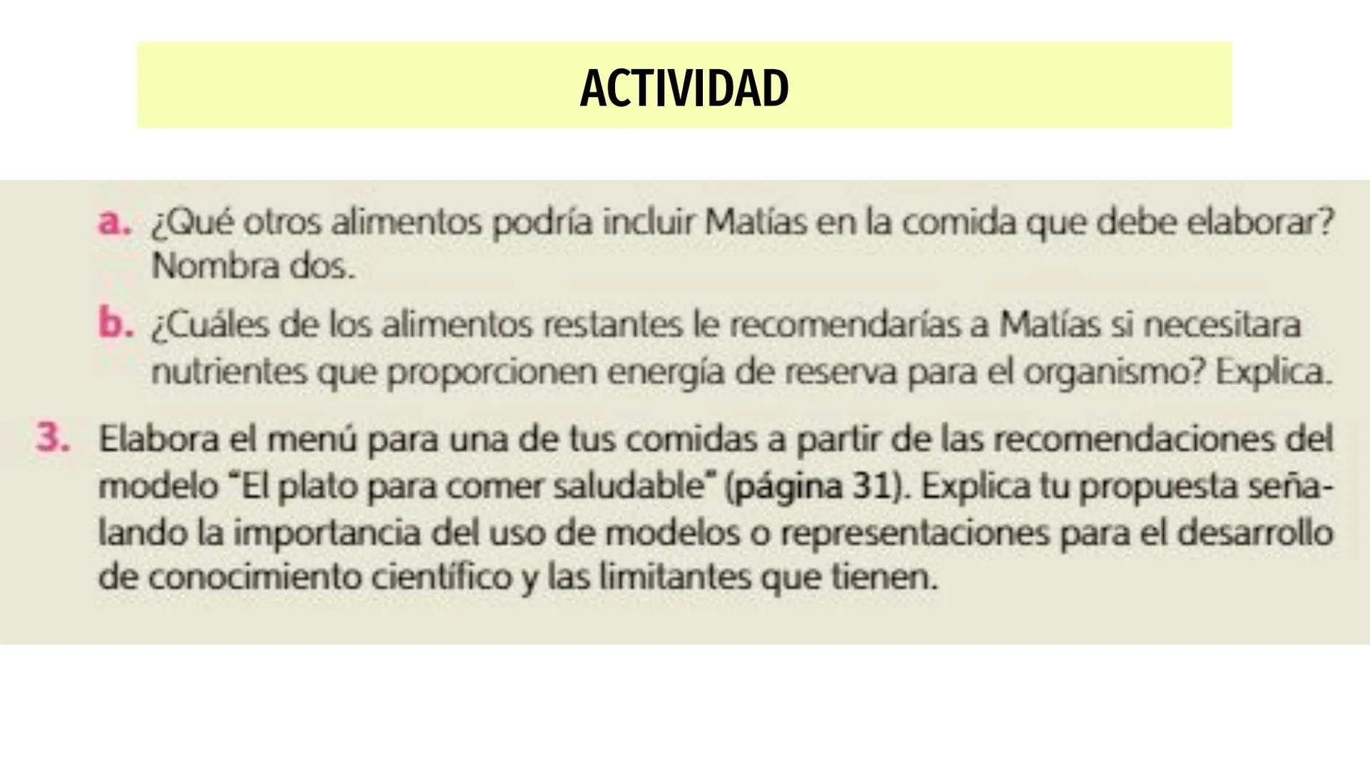 # Nutrientes
y sus consecuencias
Fernanda Lucero Ticket de entrada
1) Elabora una lista de los alimentos que consumiste en el
almuerzo de a