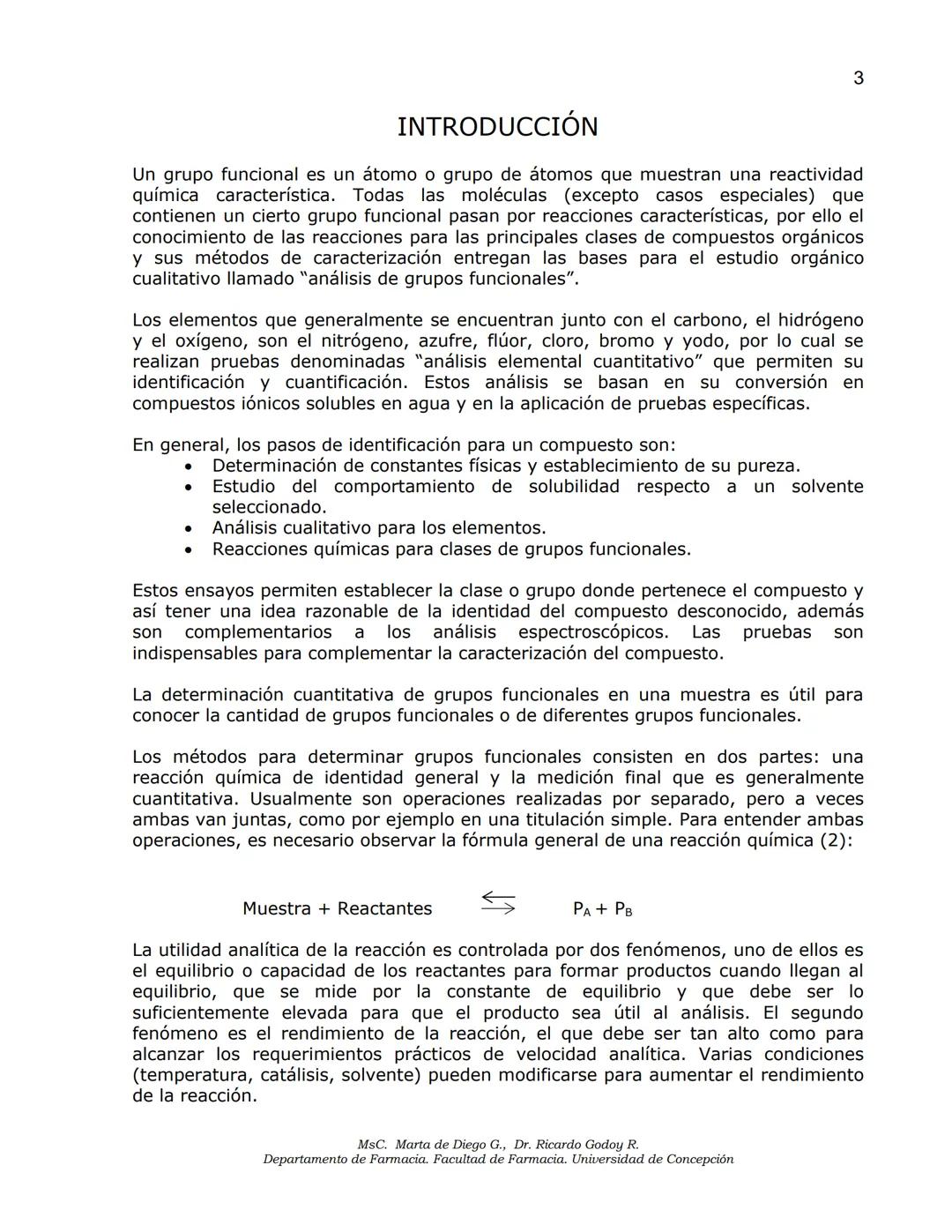 Universidad
de Concepción
✔ Facultad
✔de Farmacia
ANÁLISIS DE MEDICAMENTOS
ANÁLISIS FUNCIONAL
ANÁLISIS ELEMENTAL
DETERMINACIÓN DE AGUA
MSc.