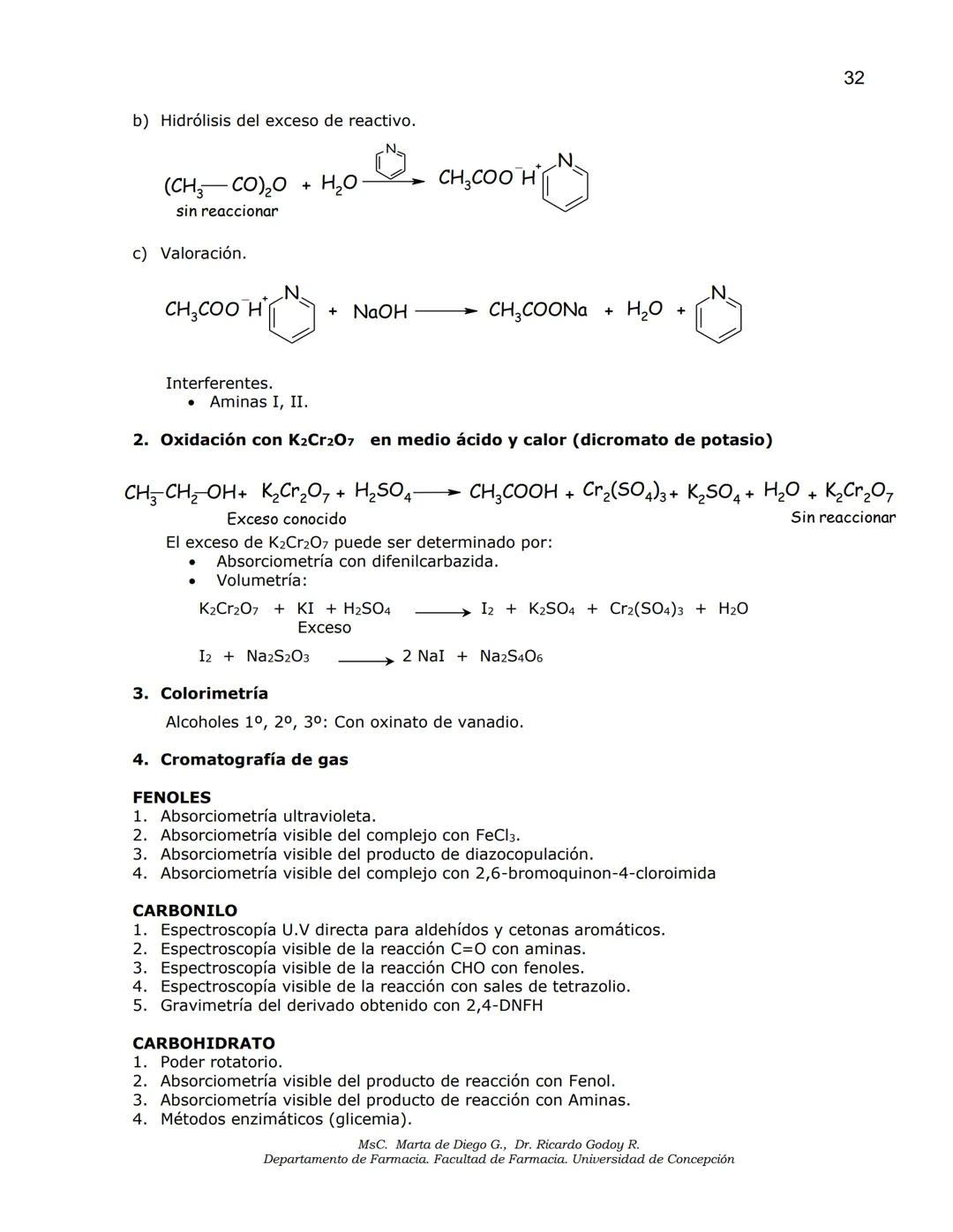 Universidad
de Concepción
✔ Facultad
✔de Farmacia
ANÁLISIS DE MEDICAMENTOS
ANÁLISIS FUNCIONAL
ANÁLISIS ELEMENTAL
DETERMINACIÓN DE AGUA
MSc.