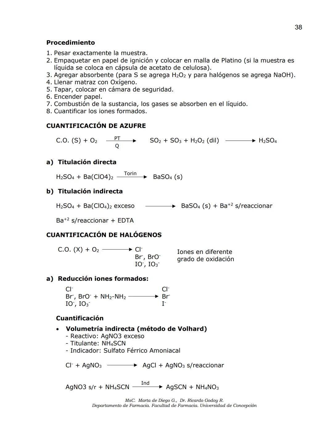 Universidad
de Concepción
✔ Facultad
✔de Farmacia
ANÁLISIS DE MEDICAMENTOS
ANÁLISIS FUNCIONAL
ANÁLISIS ELEMENTAL
DETERMINACIÓN DE AGUA
MSc.