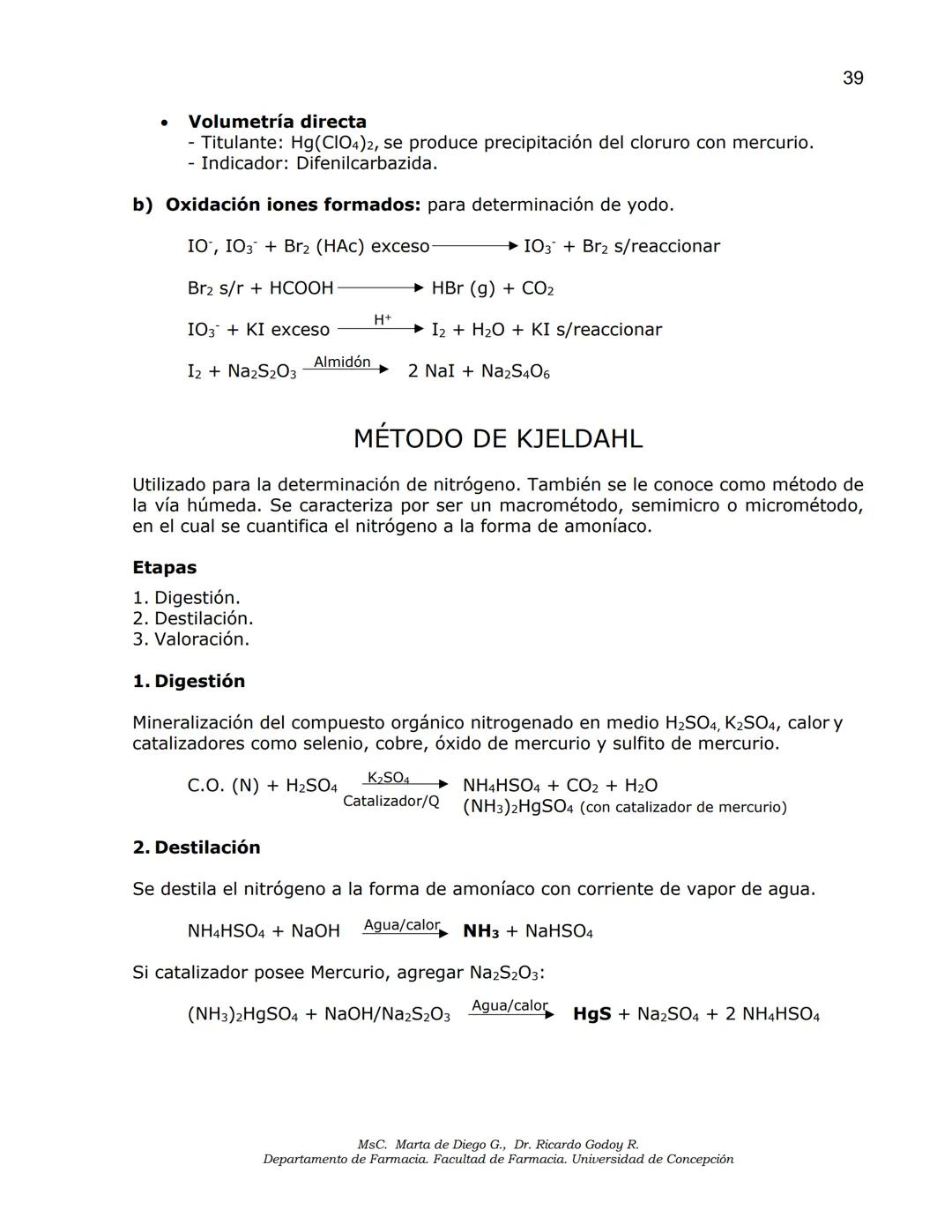 Universidad
de Concepción
✔ Facultad
✔de Farmacia
ANÁLISIS DE MEDICAMENTOS
ANÁLISIS FUNCIONAL
ANÁLISIS ELEMENTAL
DETERMINACIÓN DE AGUA
MSc.