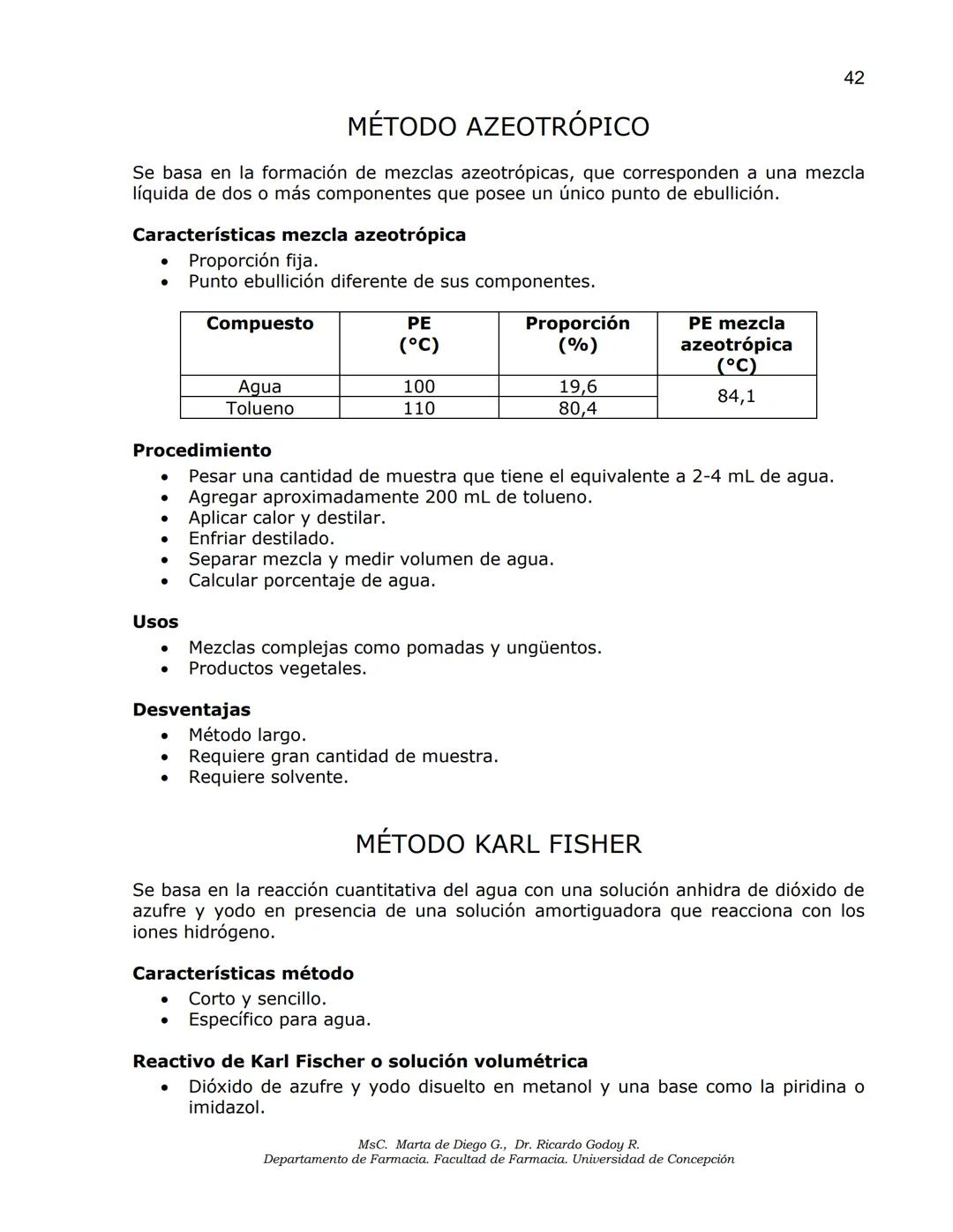 Universidad
de Concepción
✔ Facultad
✔de Farmacia
ANÁLISIS DE MEDICAMENTOS
ANÁLISIS FUNCIONAL
ANÁLISIS ELEMENTAL
DETERMINACIÓN DE AGUA
MSc.
