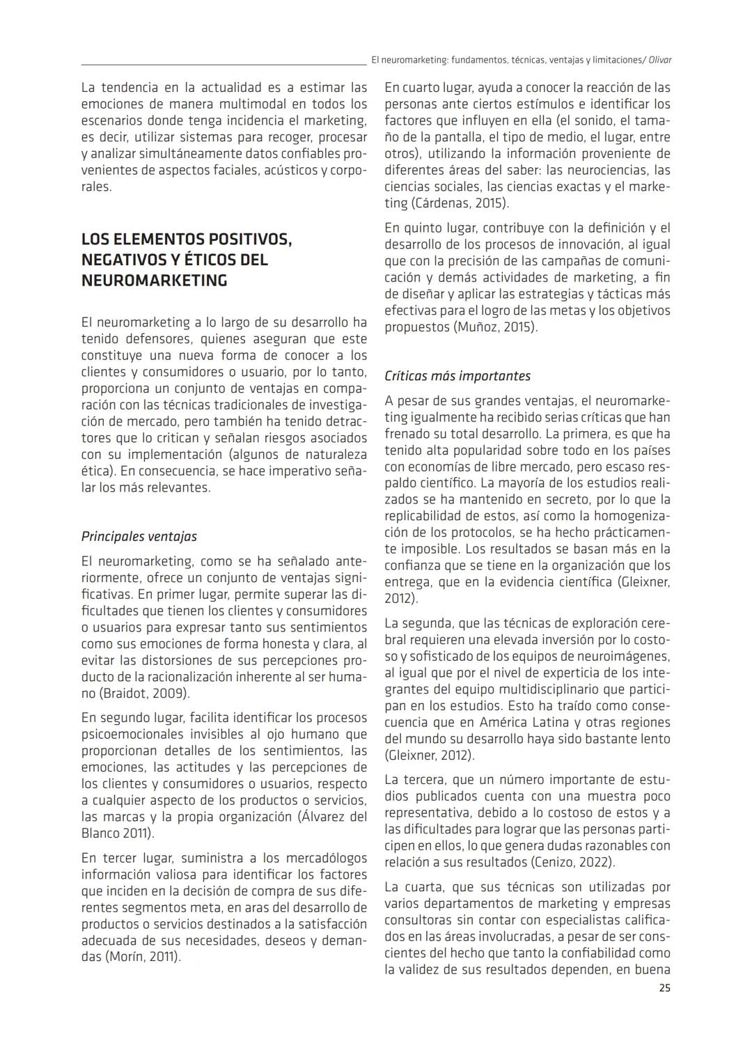 R.A.N. Vol. 9 (1) 2023
ran.udec.cl
Revisión de Literatura
RAN
El neuromarketing: fundamentos, técnicas, ventajas y
limitaciones
Neuromarketi
