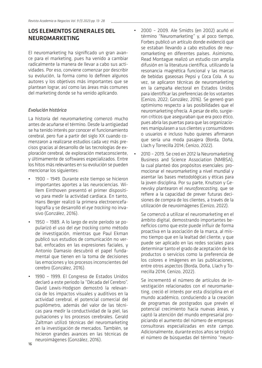 R.A.N. Vol. 9 (1) 2023
ran.udec.cl
Revisión de Literatura
RAN
El neuromarketing: fundamentos, técnicas, ventajas y
limitaciones
Neuromarketi