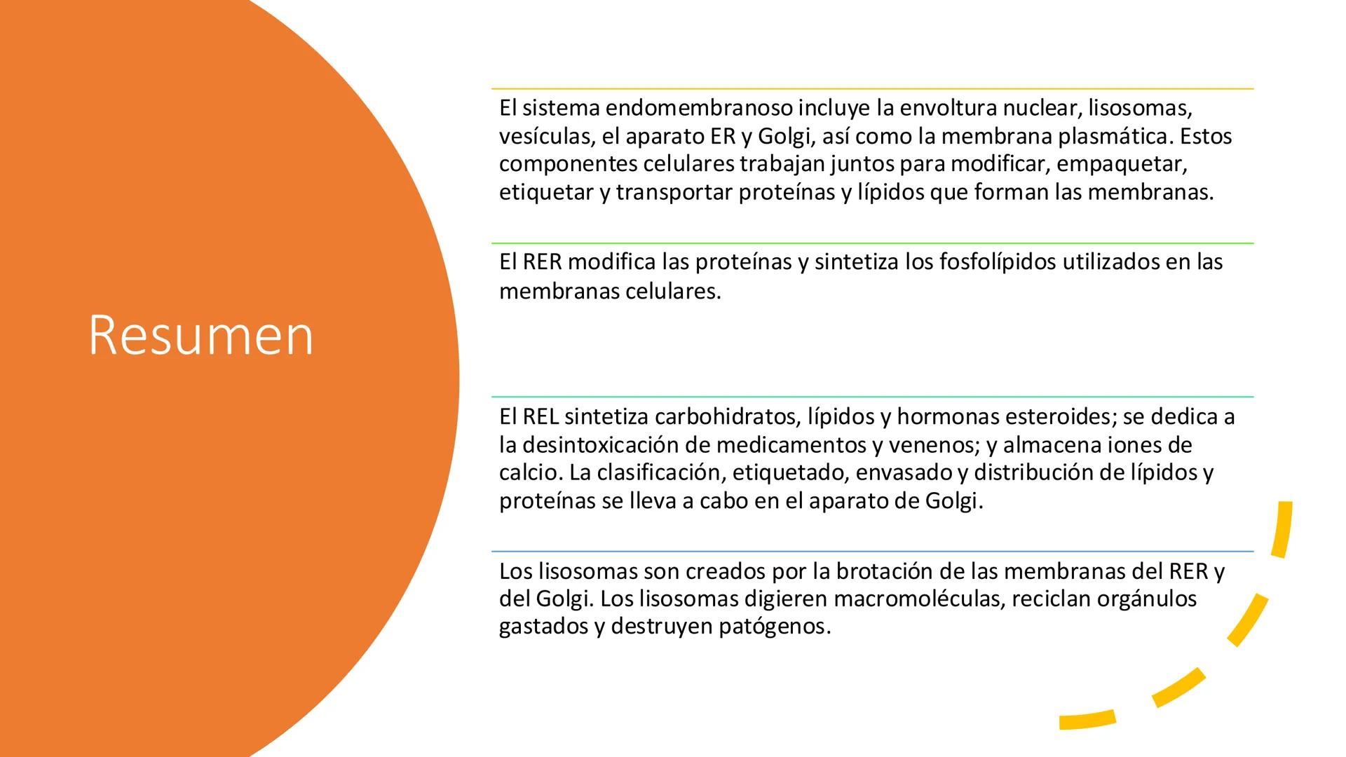 # Unidad 5.
Sistema de
endomembranas
ARN600 Biología Celular y Molecular # Objetivos de Aprendizaje
- Conocer los compartimentos membrano