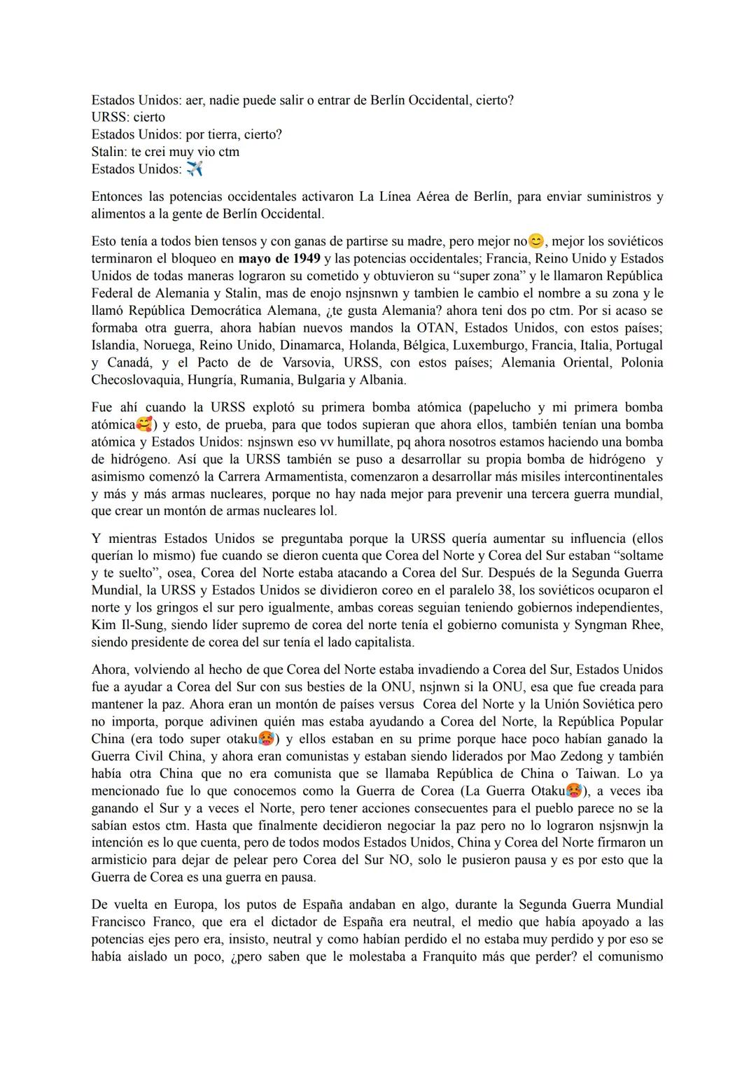 # HISTORIA DE LA GUERRA FRÍA
## DETALLES CLAVE:
REINO UNIDO: ya no peleemos 😔
URSS: no mejor tengamos otra guerra
ESTADOS UNIDOS: ya pero