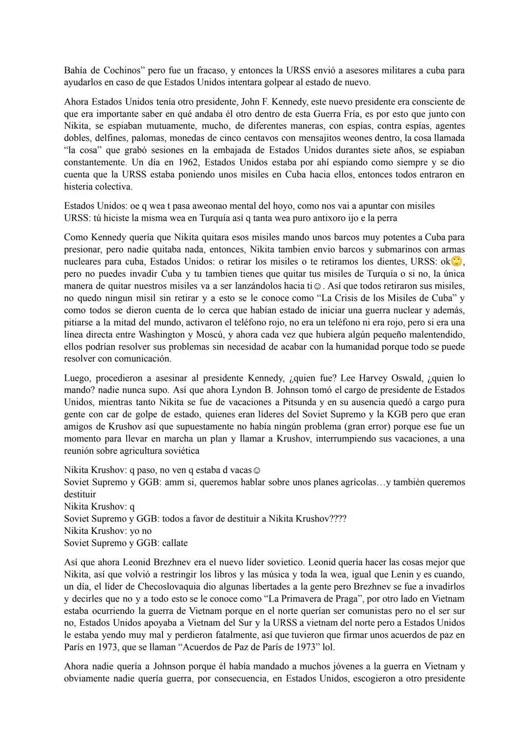 # HISTORIA DE LA GUERRA FRÍA
## DETALLES CLAVE:
REINO UNIDO: ya no peleemos 😔
URSS: no mejor tengamos otra guerra
ESTADOS UNIDOS: ya pero