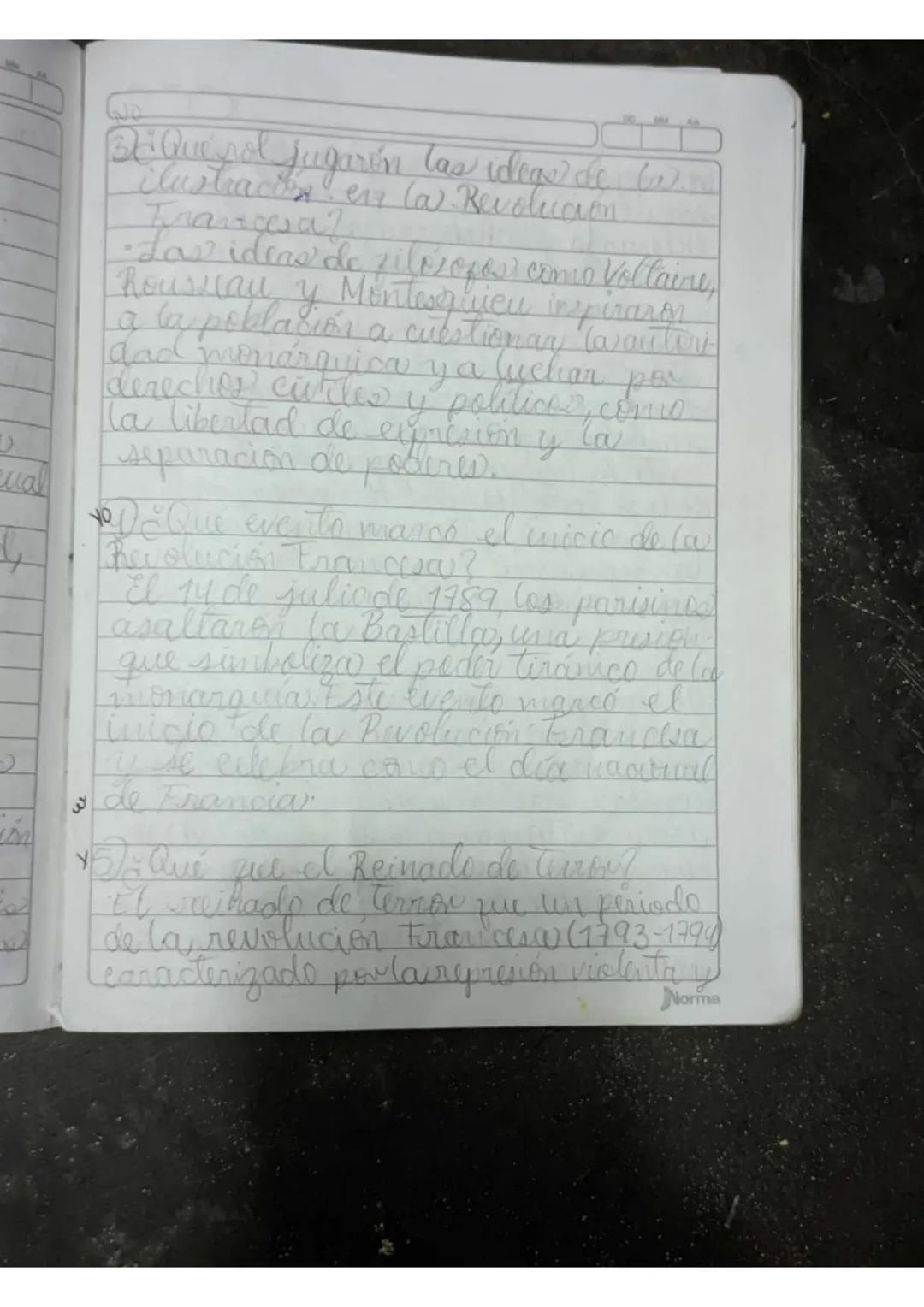 ## exposición
1. ¿Qué fue la Revolución Francesa?
- Fue un movimiento social y político que tuvo lugar en Francia desde 1789 hasta 1799, du