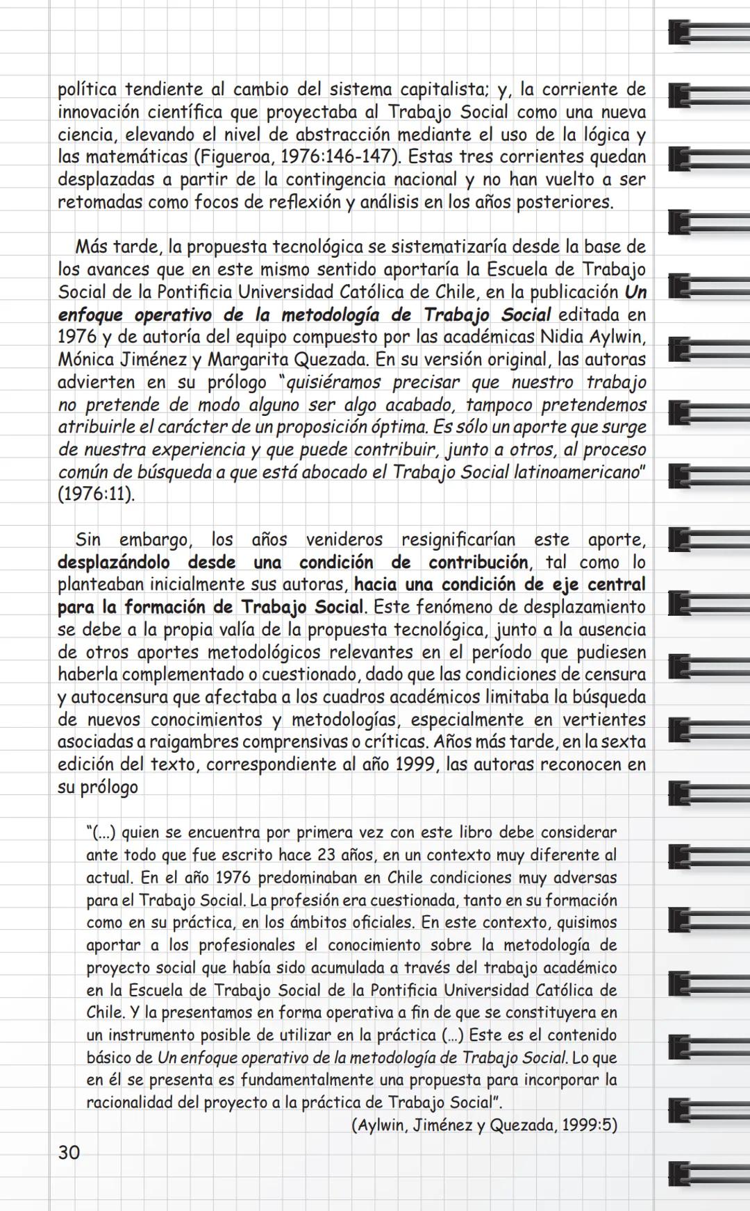 Universidad
de Valparaíso
CHILE
Propuestas Metodológicas
para Trabajo Social
en Intervención Social
y Sistematización.
Cuaderno Metodológico