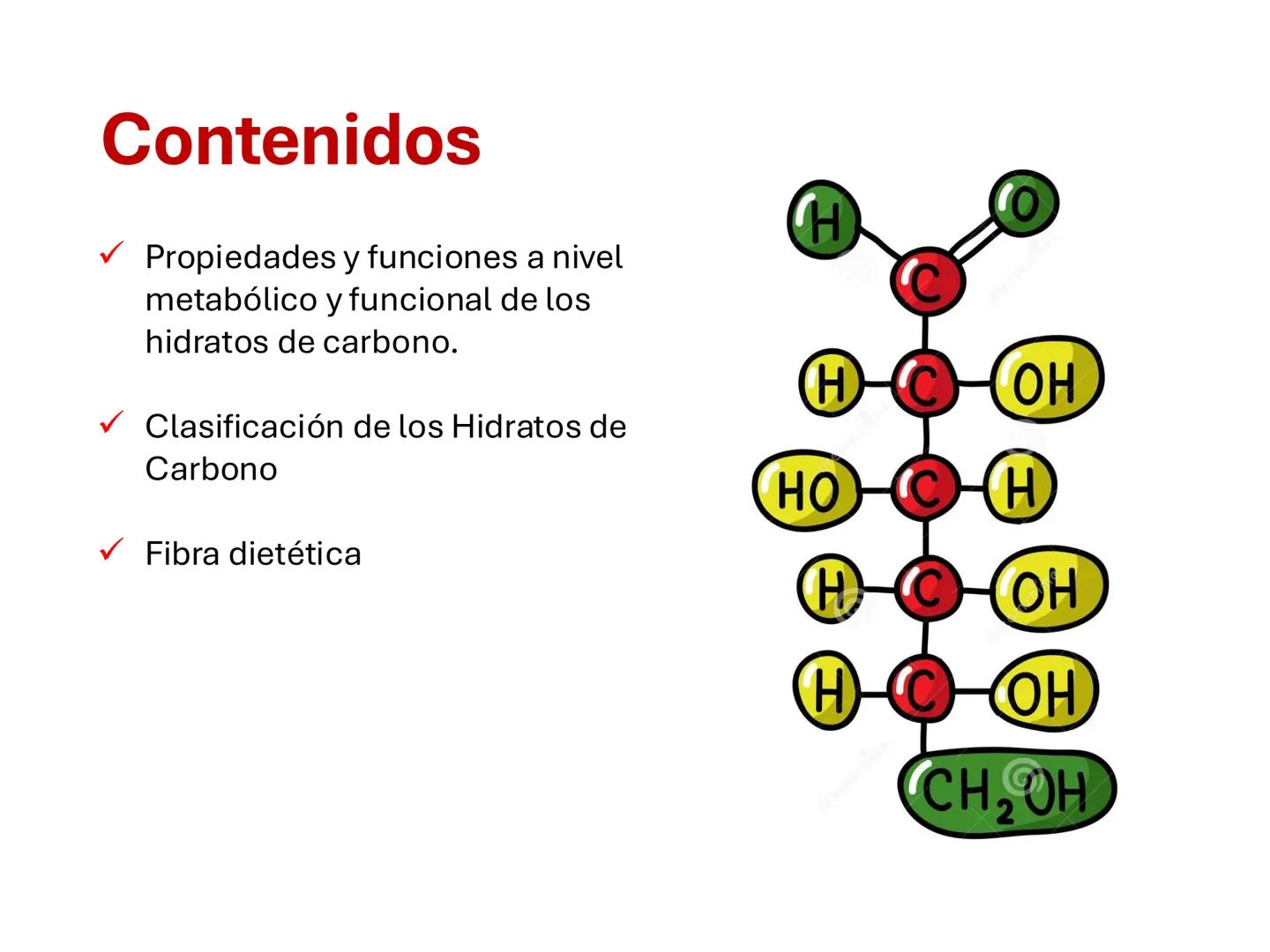 I parte
CH2OH
H
C
OH
H
C
OH
C
HO
C
H
Hidratos de Carbono:
Definición, función,
clasificación, y fibra.
Bioquímica Nutricional I
Prof: Glo