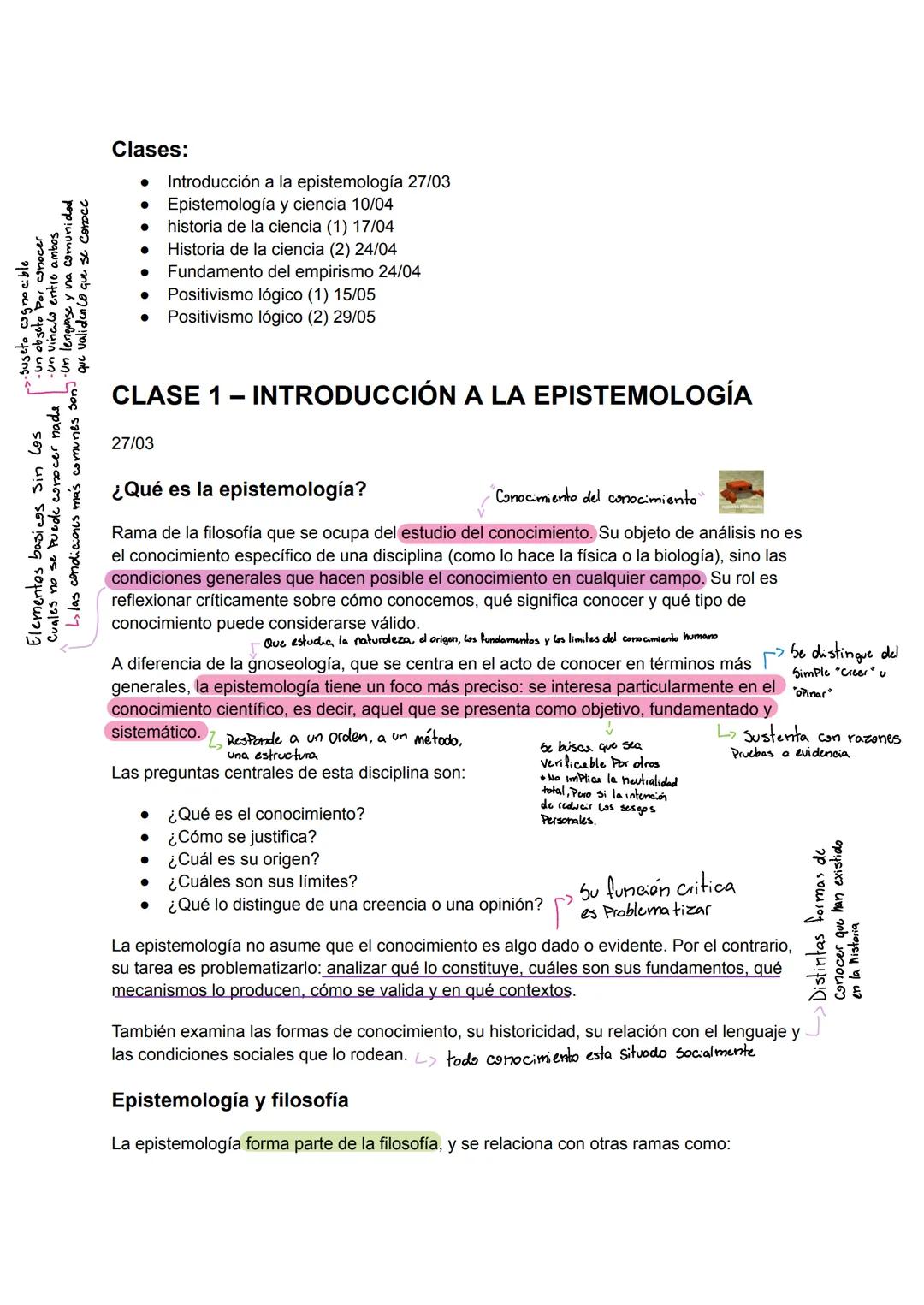 Epistemología: conocimiento del conocimiento