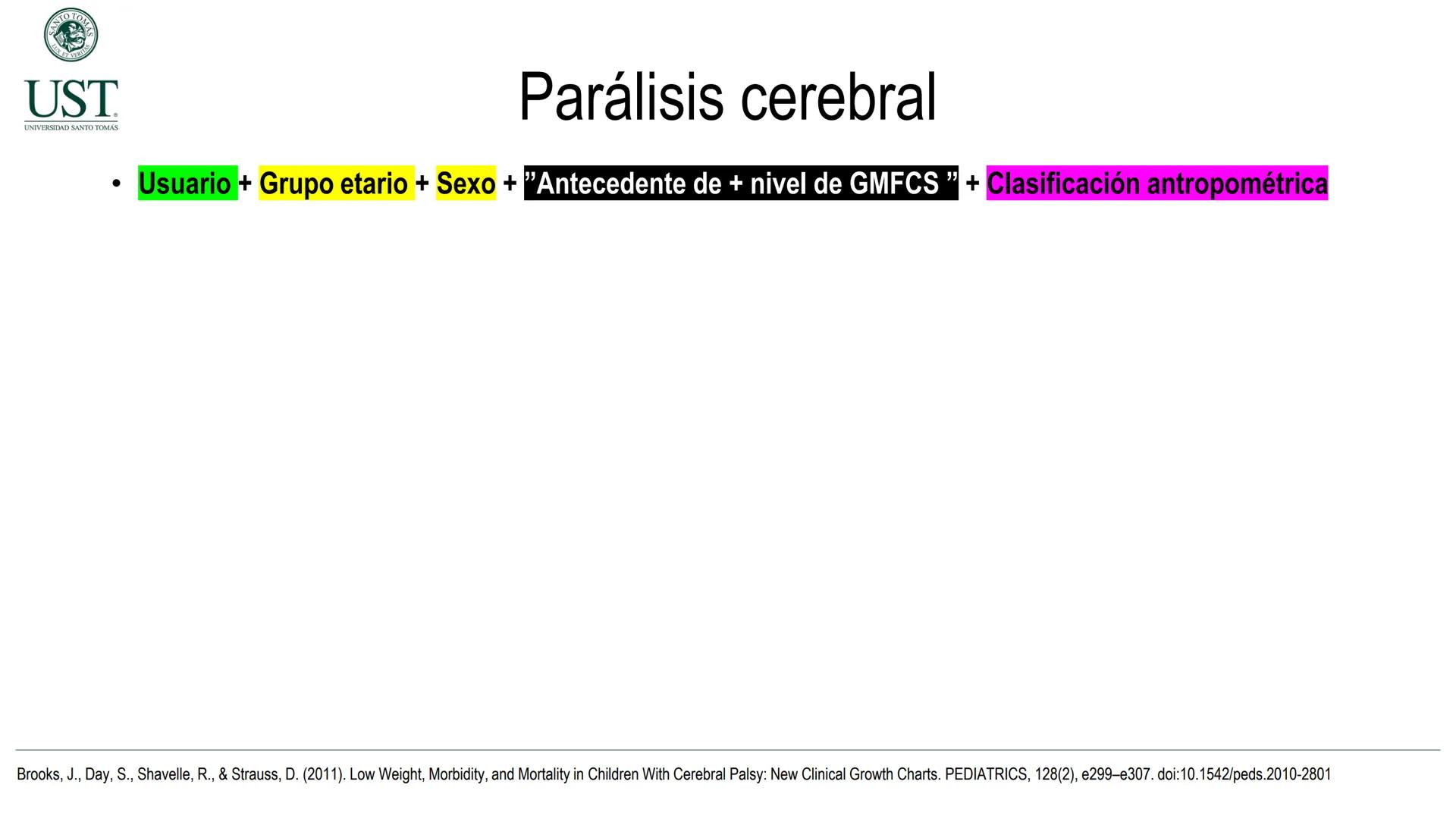 Valoración nutricional en paciente hospitalizado – Síndrome de
Down y Parálisis cerebral
Msc. Nut. Felipe Andrés González Fernández --- OCR