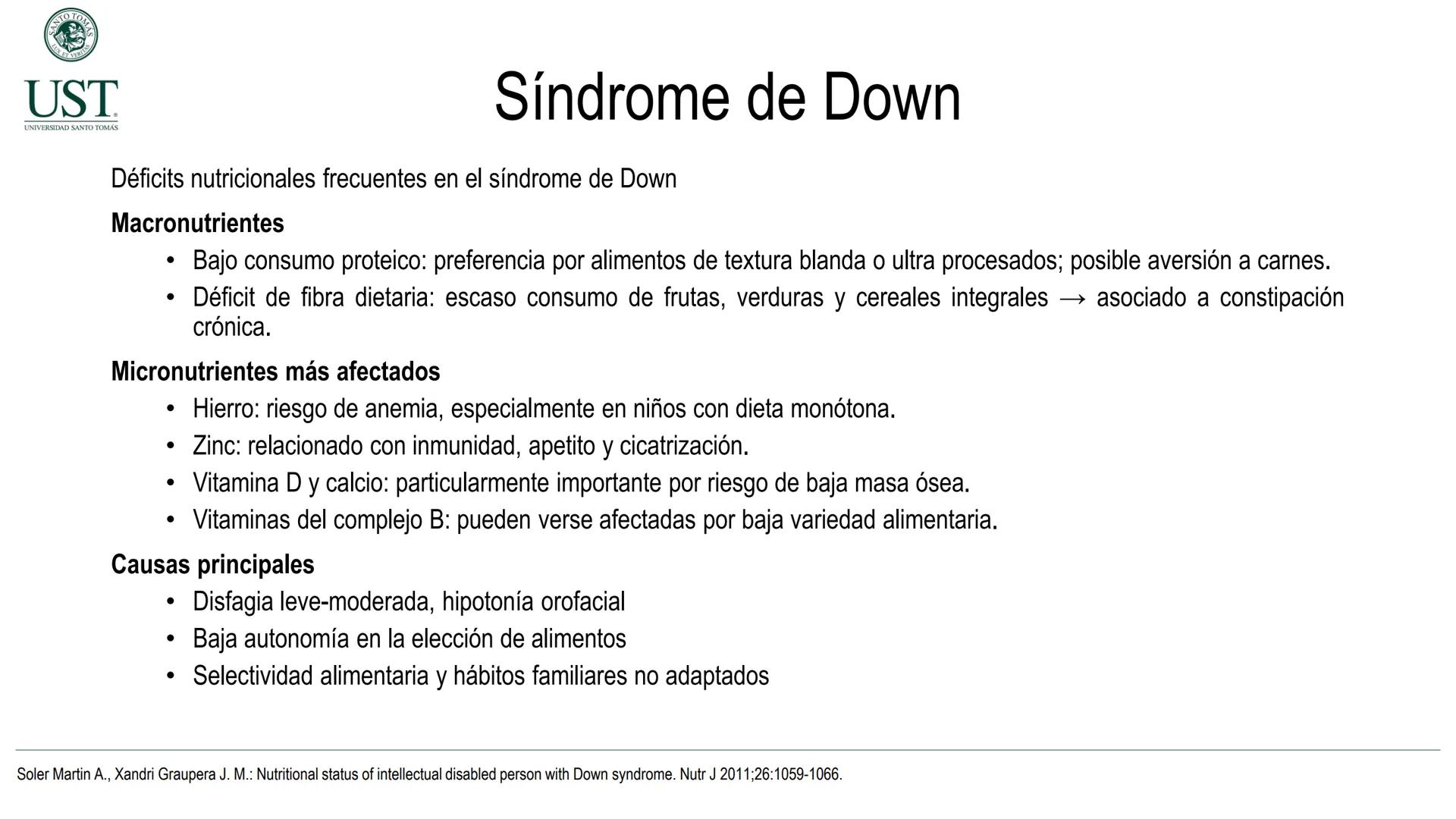 Valoración nutricional en paciente hospitalizado – Síndrome de
Down y Parálisis cerebral
Msc. Nut. Felipe Andrés González Fernández --- OCR