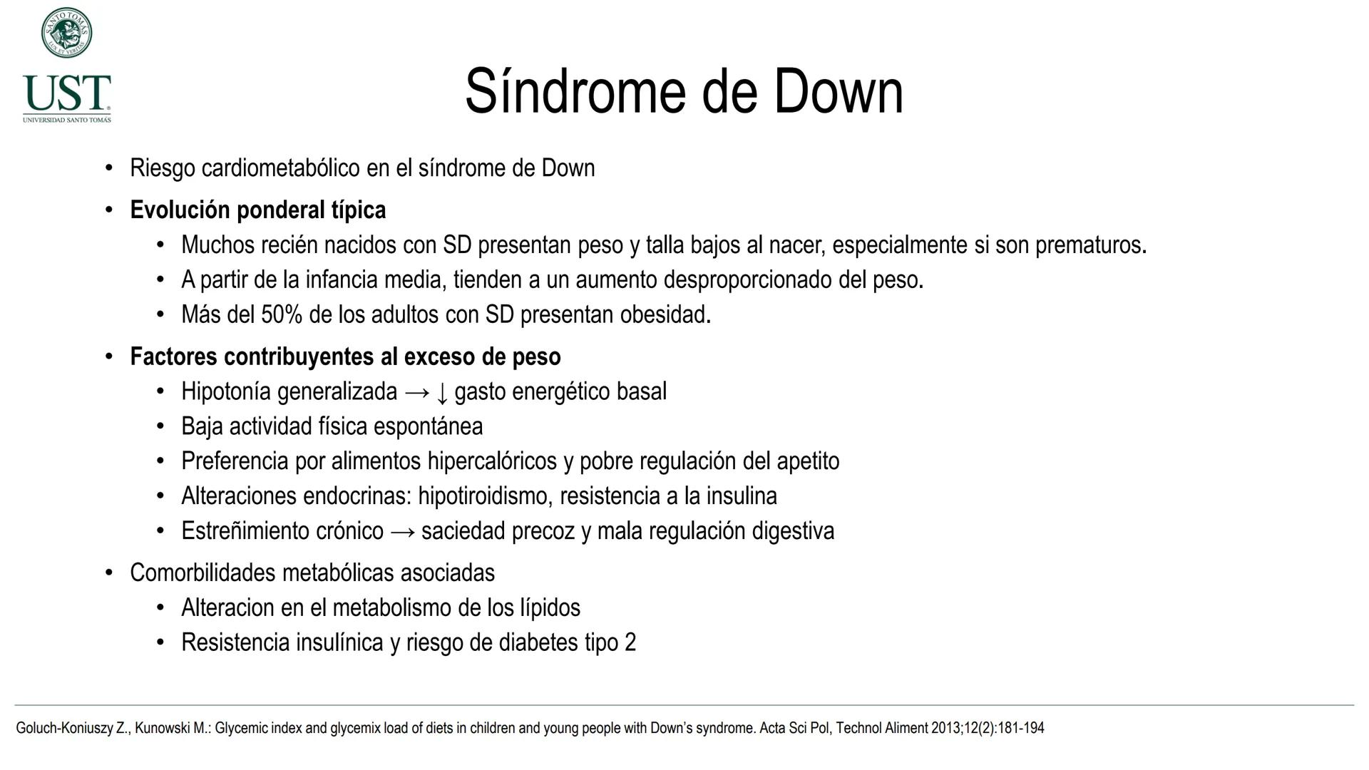 Valoración nutricional en paciente hospitalizado – Síndrome de
Down y Parálisis cerebral
Msc. Nut. Felipe Andrés González Fernández --- OCR