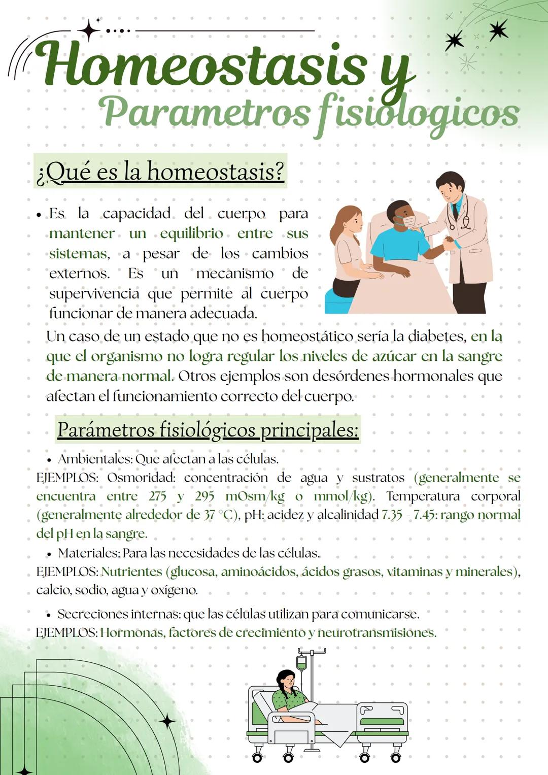 ## Homeostasis y
## Parametros fisiologicos
¿Qué es la homeostasis?
• Es la capacidad del cuerpo para
mantener un equilibrio entre sus
sis