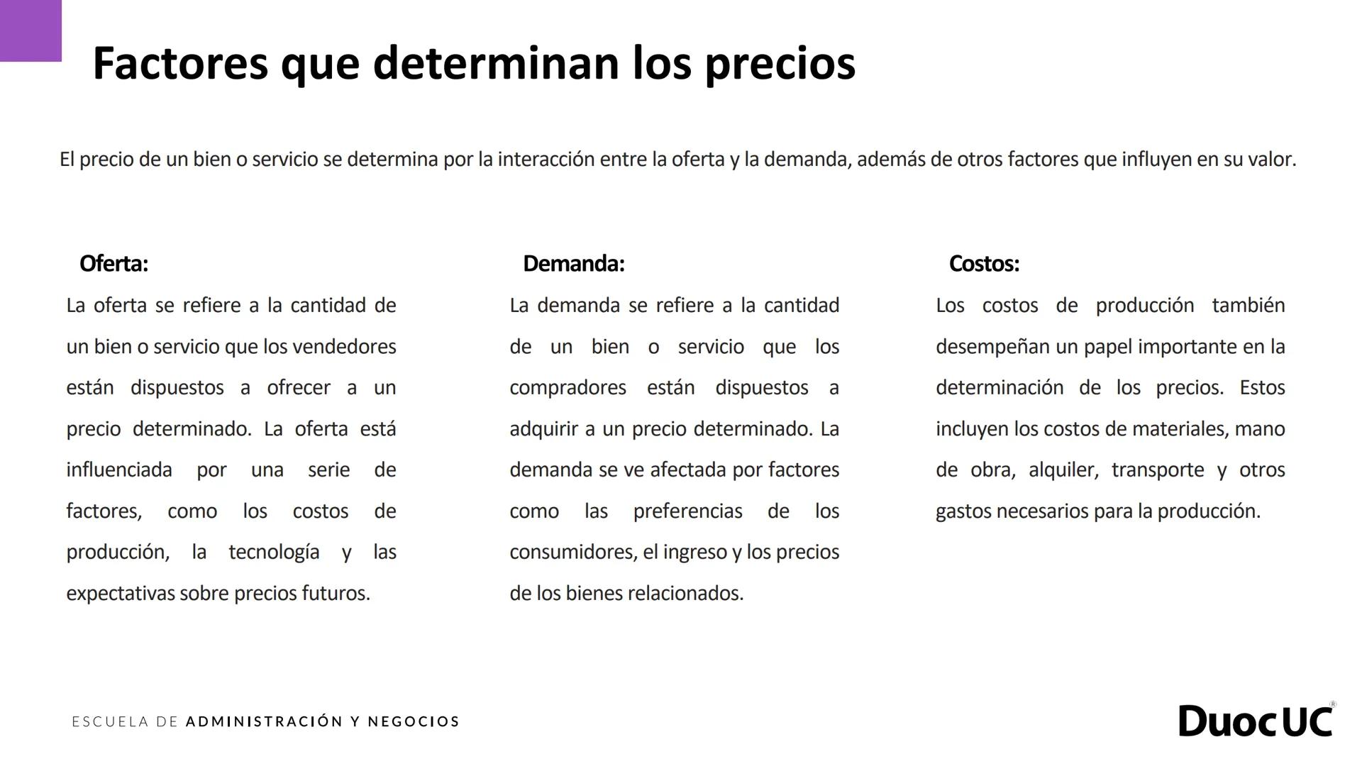 # DuocUC
ADMINISTRACIÓN Y NEGOCIOS
## Fundamentos de economía
Experiencia de aprendizaje 3
Precios, mercado y emprendimiento Experiencia