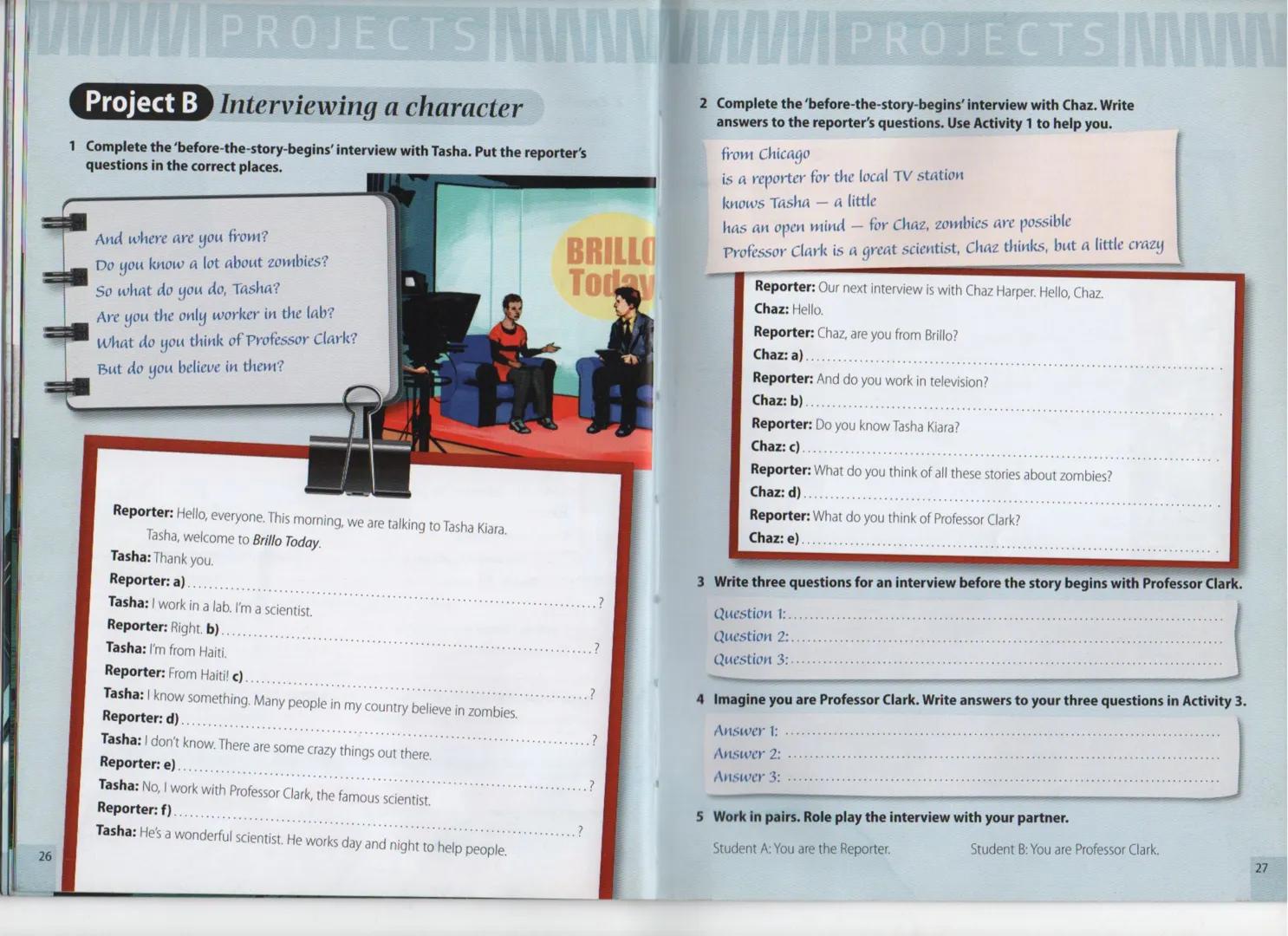 # Zombie Attack!
Professor Clark’s work usually helps people. But this is something new.
Clark’s helper – Tasha Kiara – is telling Chaz –