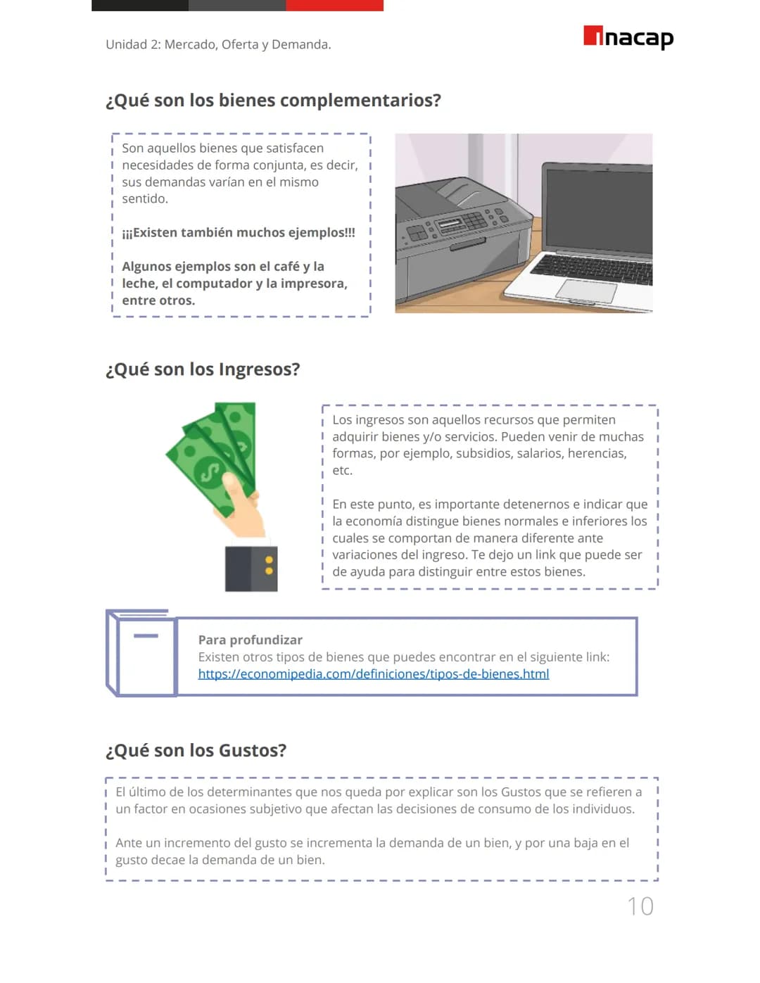 Unidad 2: Mercado, Oferta y Demanda.
Inacap
TEMA 2: La Demanda y sus determinantes (2.1.2)
En el tema anterior, ya hemos identificado las po