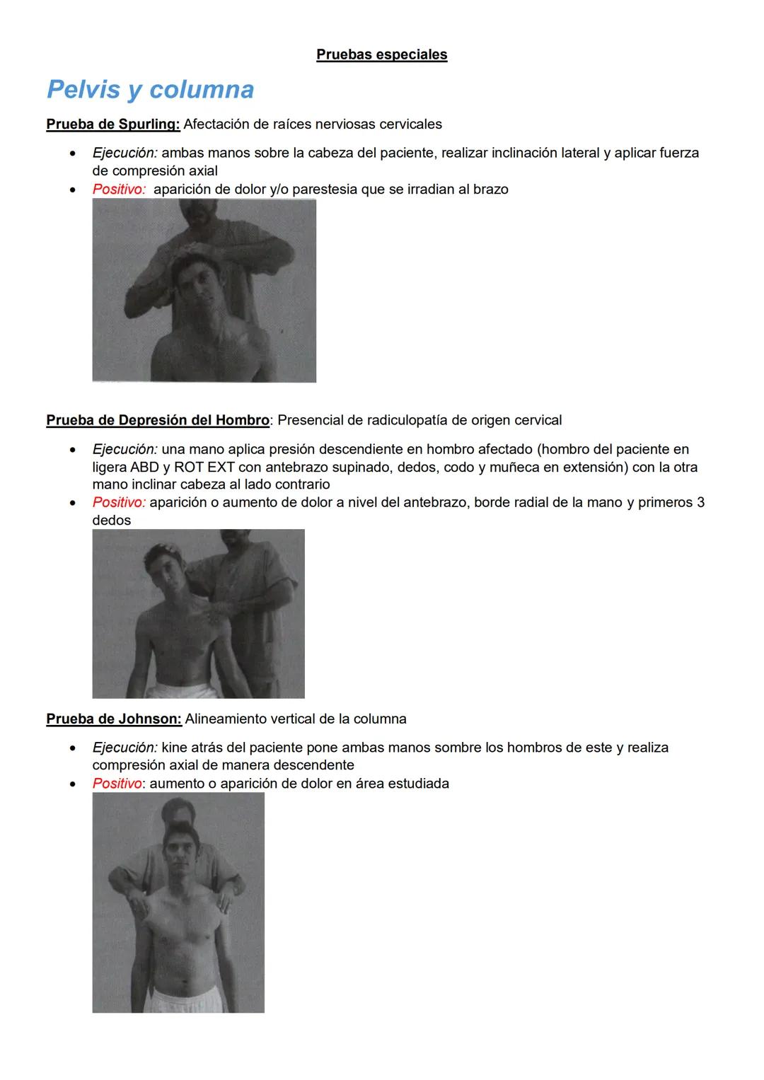 Resumen de pruebas especiales (kinesiología )