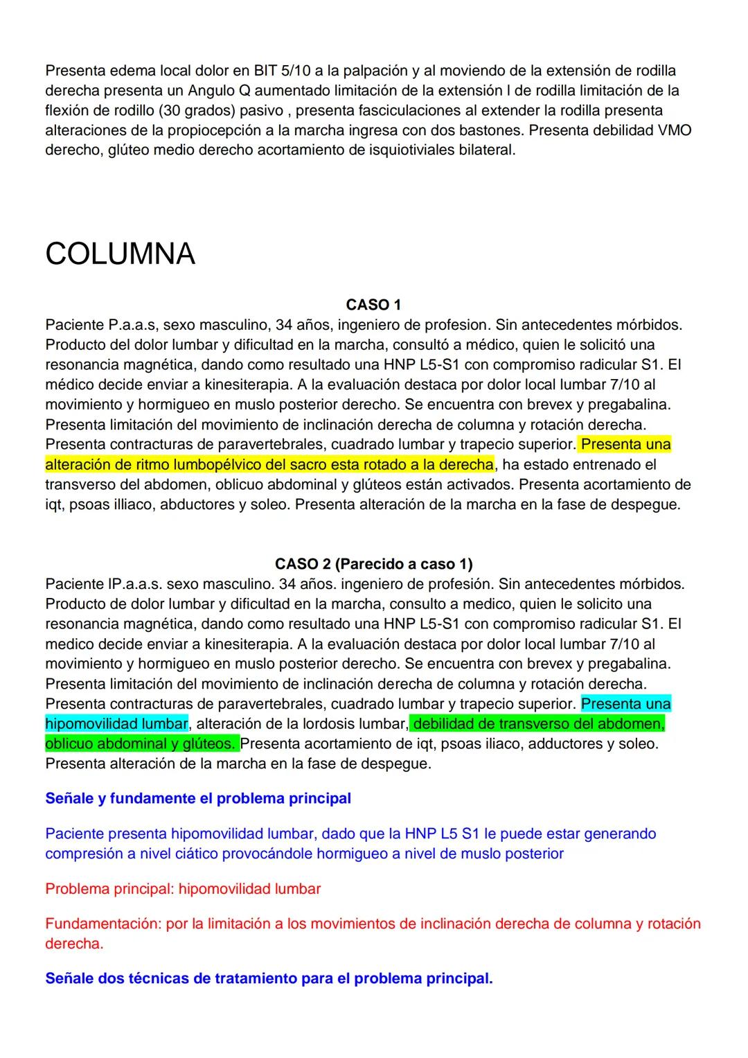 --- OCR Start ---
MIEMBRO SUPERIOR
CASO 1
•Paciente sexo masculino, 24 años, estudiante de secretariado
•Diagnostico medico: epicondilalgia