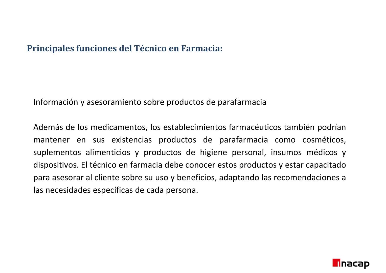 ÁREA SALUD
Inacap
ROL DEL TEF
UNIDAD 3 ROL DEL TEF
NOMBRE: Rol del TEF
CARRERA: Técnico de Nivel Superior en Farmacia
PROFESOR: Q.F. Natalia